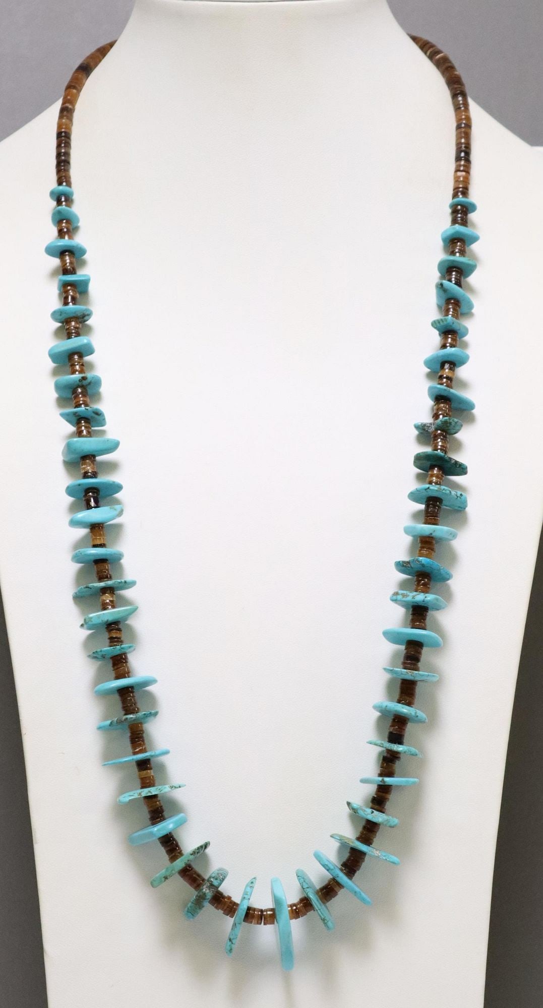 SOUTHWEST STYLE TURQUOISE & HEISHI BEADED NECKLACE (1 of 3)