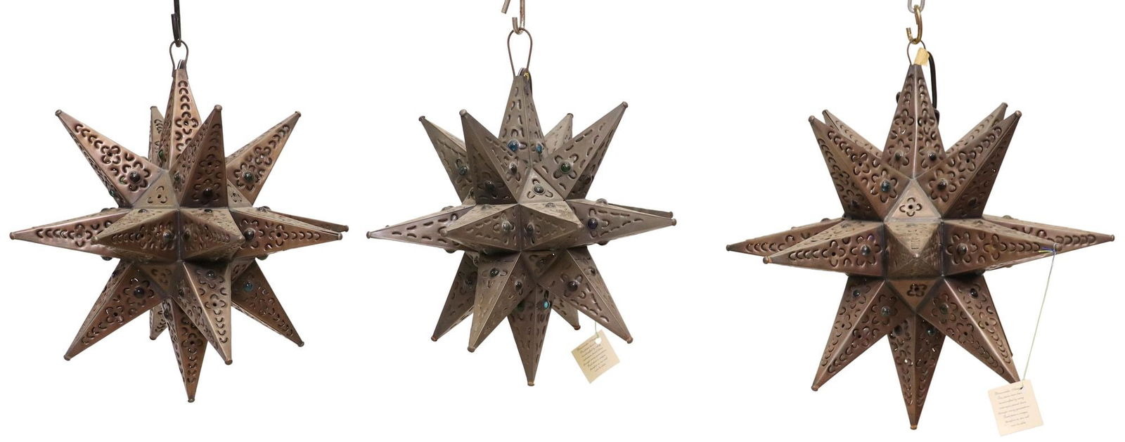 (3) MEXICO TIN HANGING STAR PENDANT LIGHTS (1 of 2)