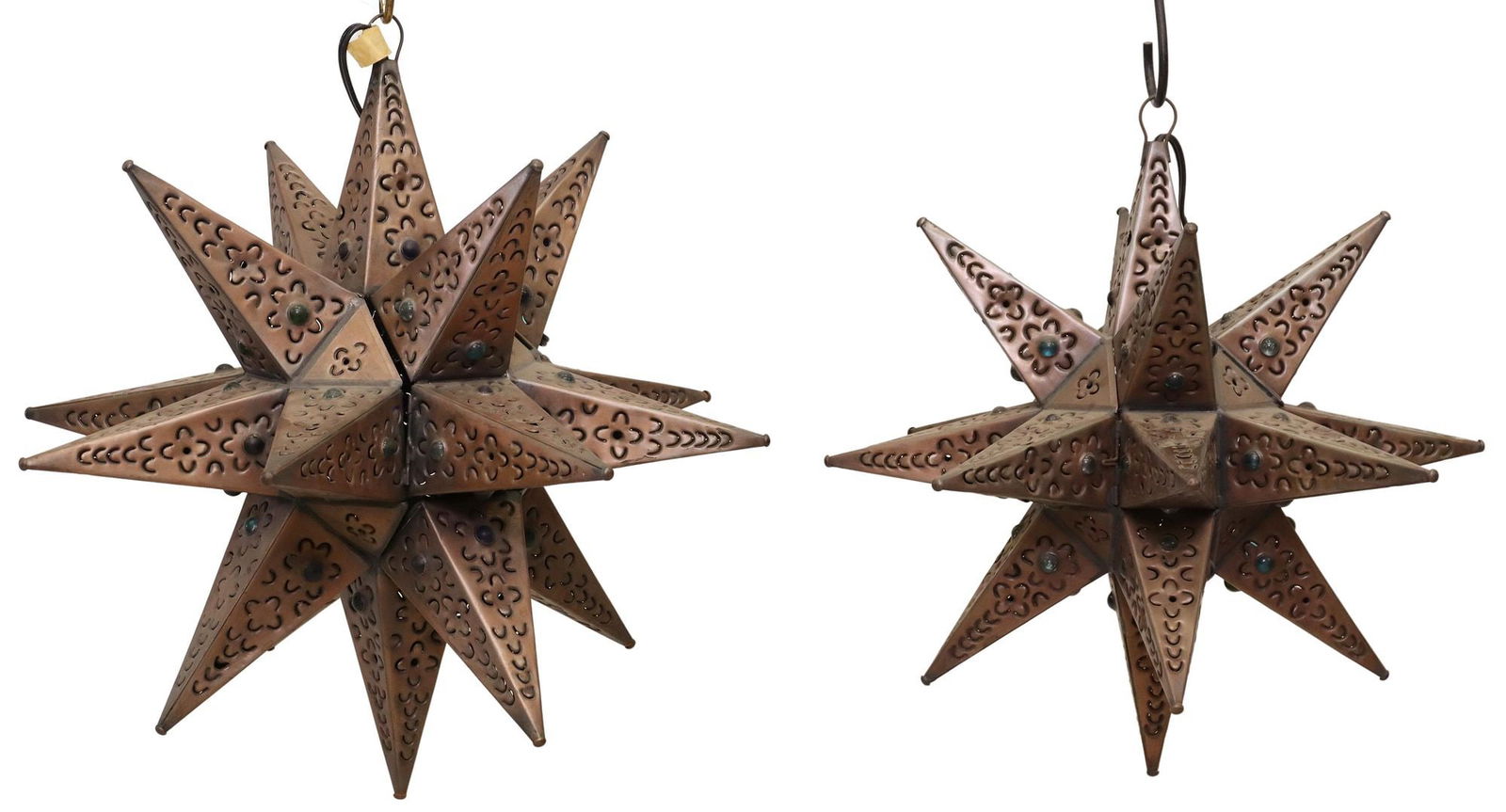 (2) MEXICO TIN HANGING STAR PENDANT LIGHTS (1 of 2)