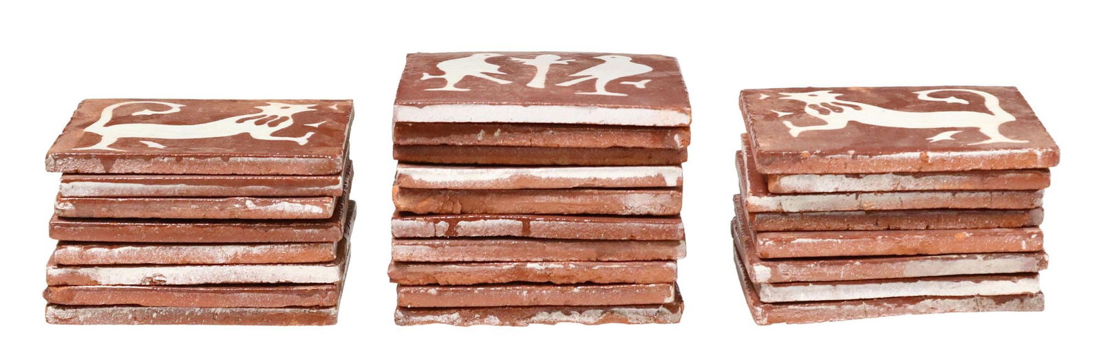 (25) GLAZED ANIMAL FIGURAL TERRACOTTA TILES (1 of 3)