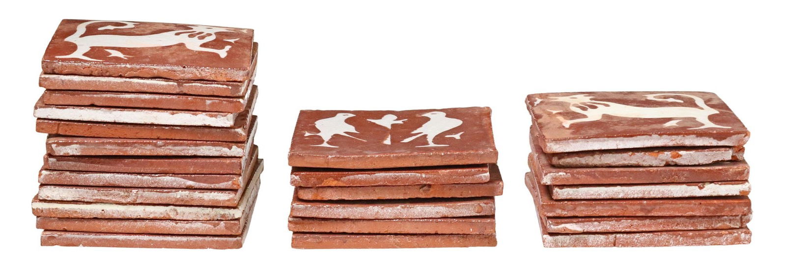 (26) GLAZED FIGURAL ANIMAL MOTIF TERRACOTTA TILES (1 of 3)