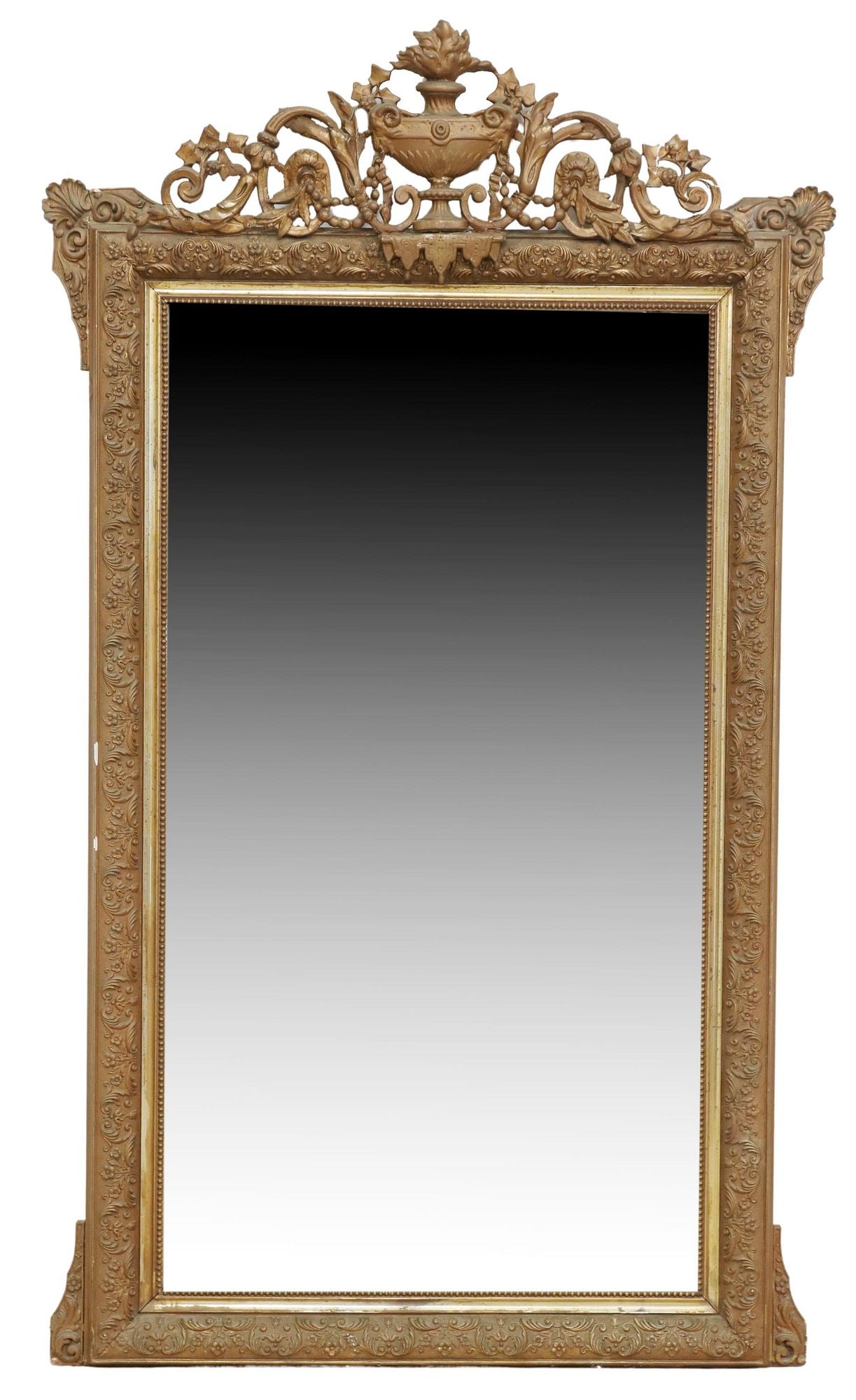 FRENCH LOUIS XVI STYLE GILT PAINTED MIRROR (1 of 4)