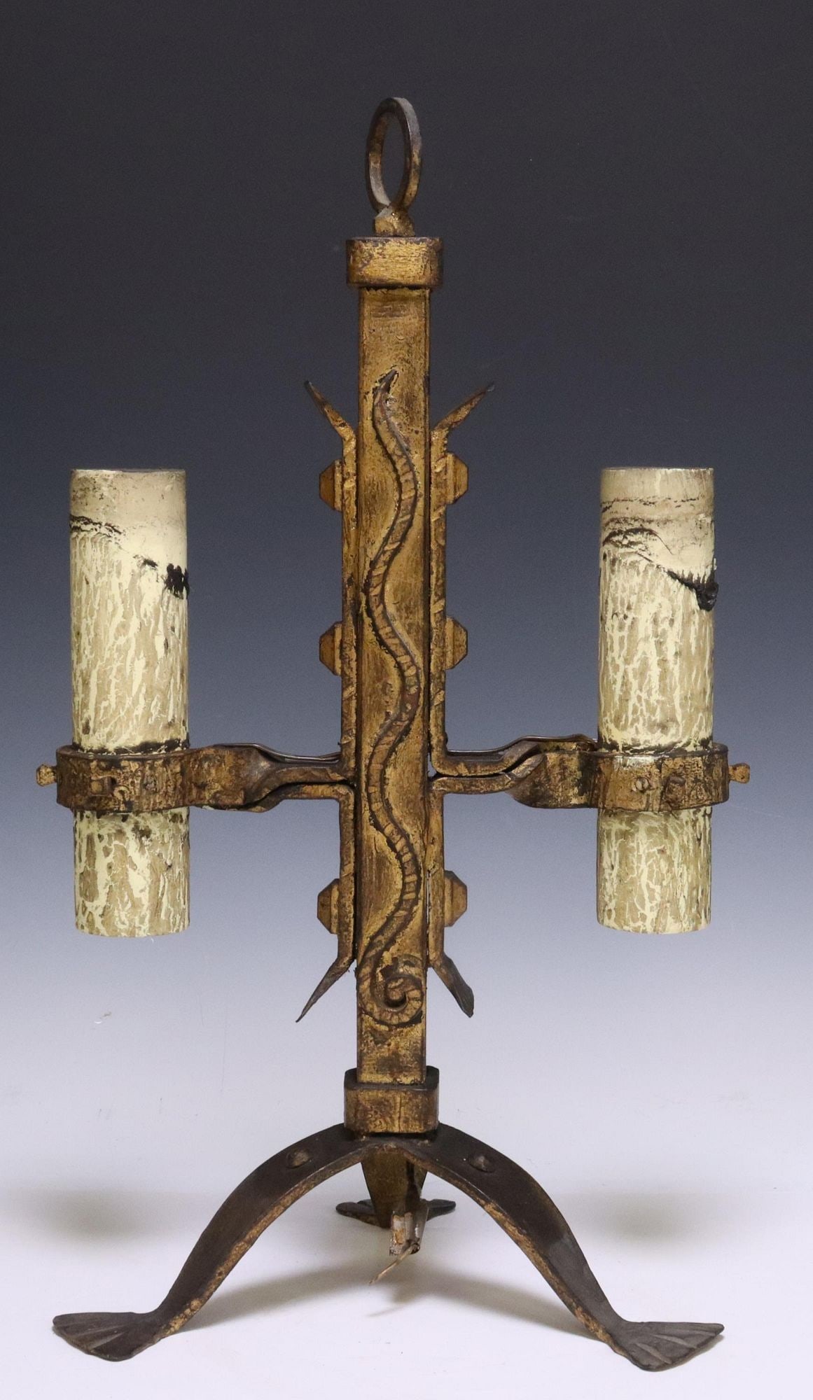 CONTINENTAL WROUGHT IRON CANDLESTICK LAMP (1 of 3)