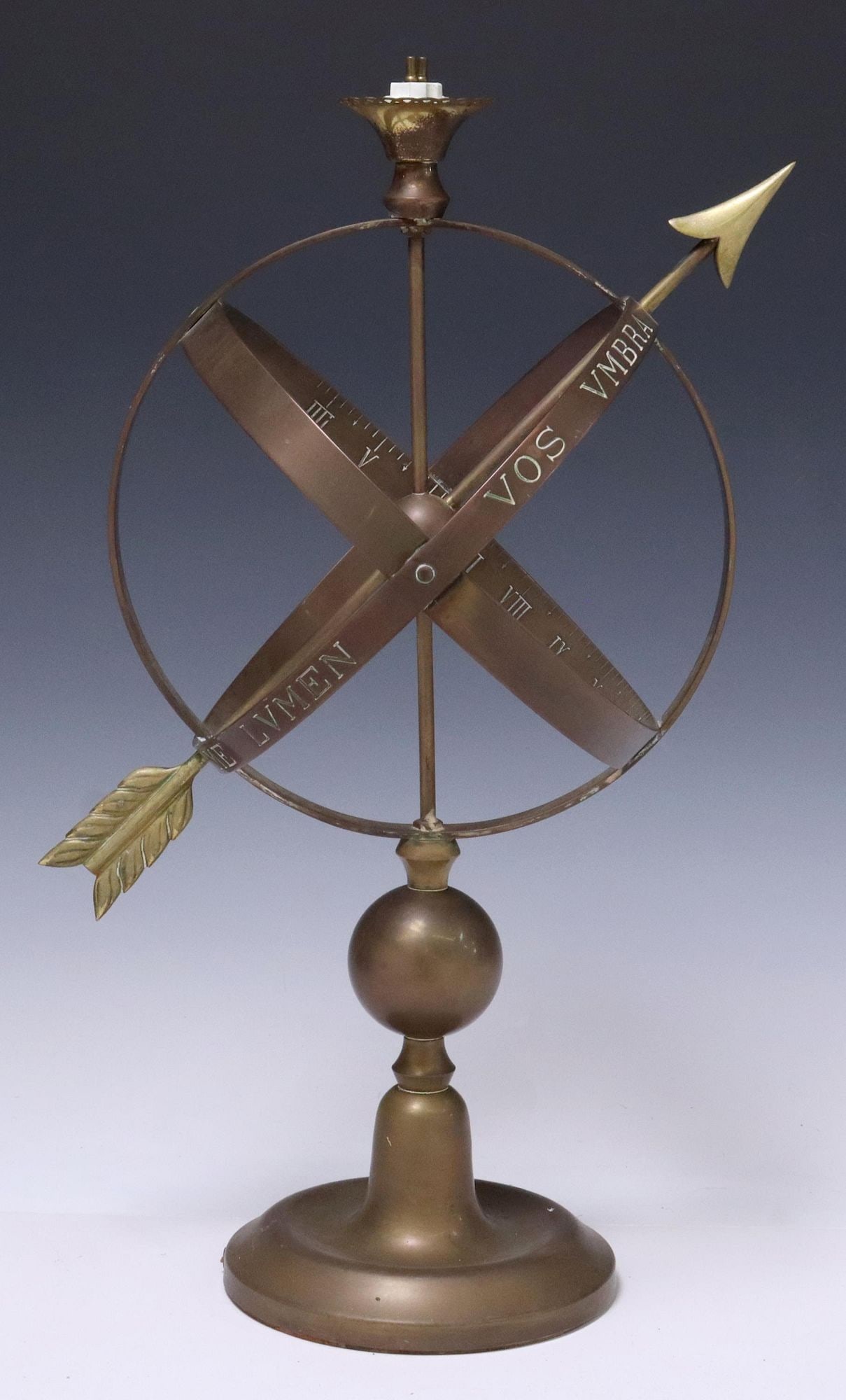FRENCH BRASS ARMILLARY SPHERE TABLE LAMP (1 of 4)