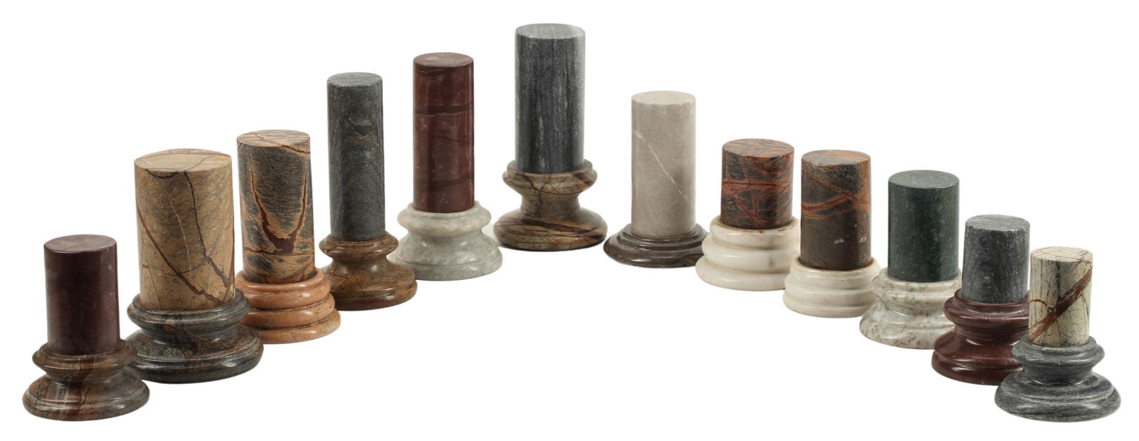 (12) MINIATURE SPECIMEN MARBLE PEDESTALS (1 of 4)