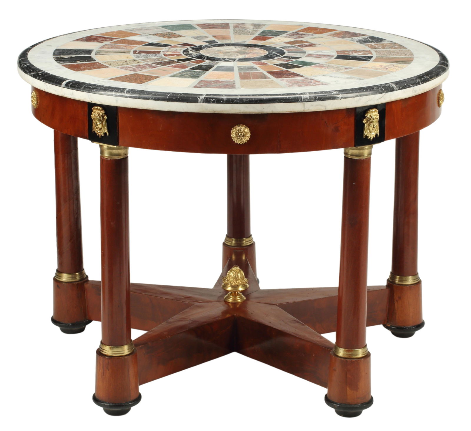 EMPIRE STYLE SPECIMEN MARBLE TOP GUERIDON (1 of 3)