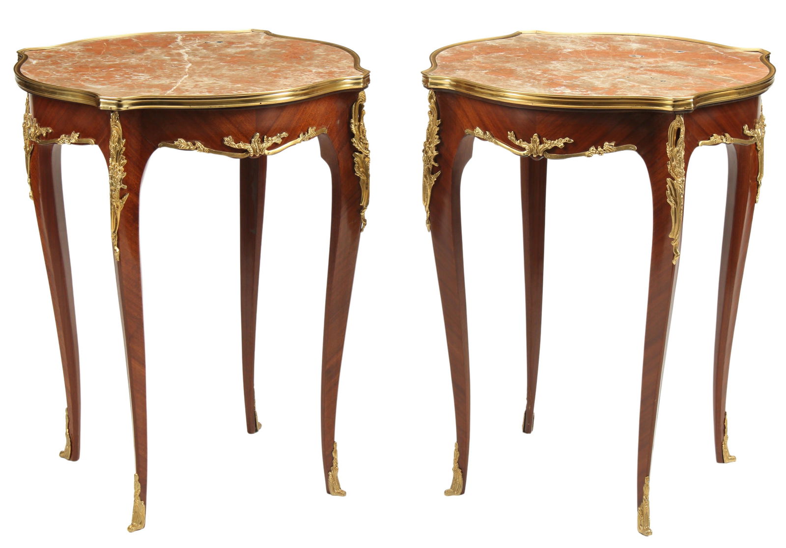 2) LOUIS XV STYLE ORMOLU-MOUNTED MARBLE TOP TABLES (1 of 4)