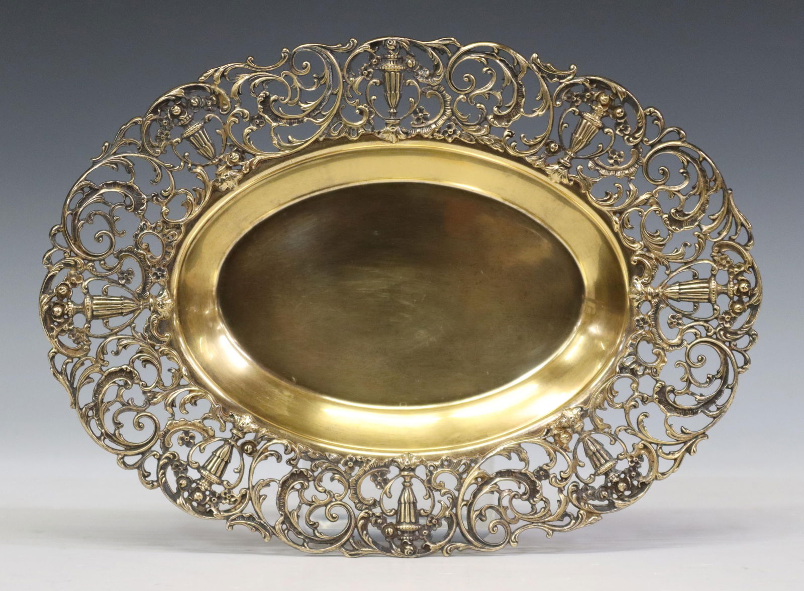 SHREVE & CO. SILVER GILT PIERCED VEGETABLE BOWL (1 of 4)