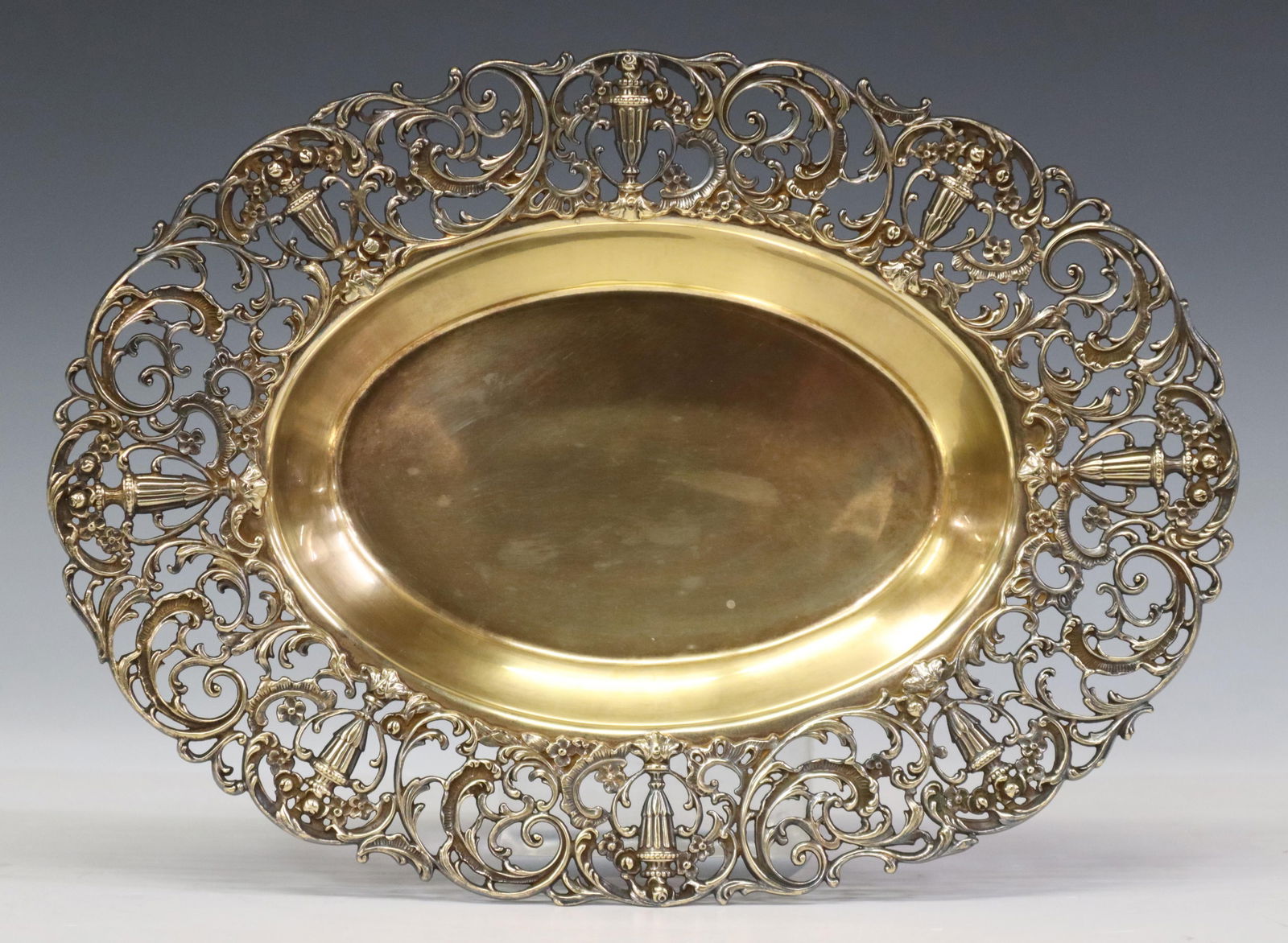 SHREVE & CO. SILVER GILT PIERCED VEGETABLE BOWL (1 of 4)