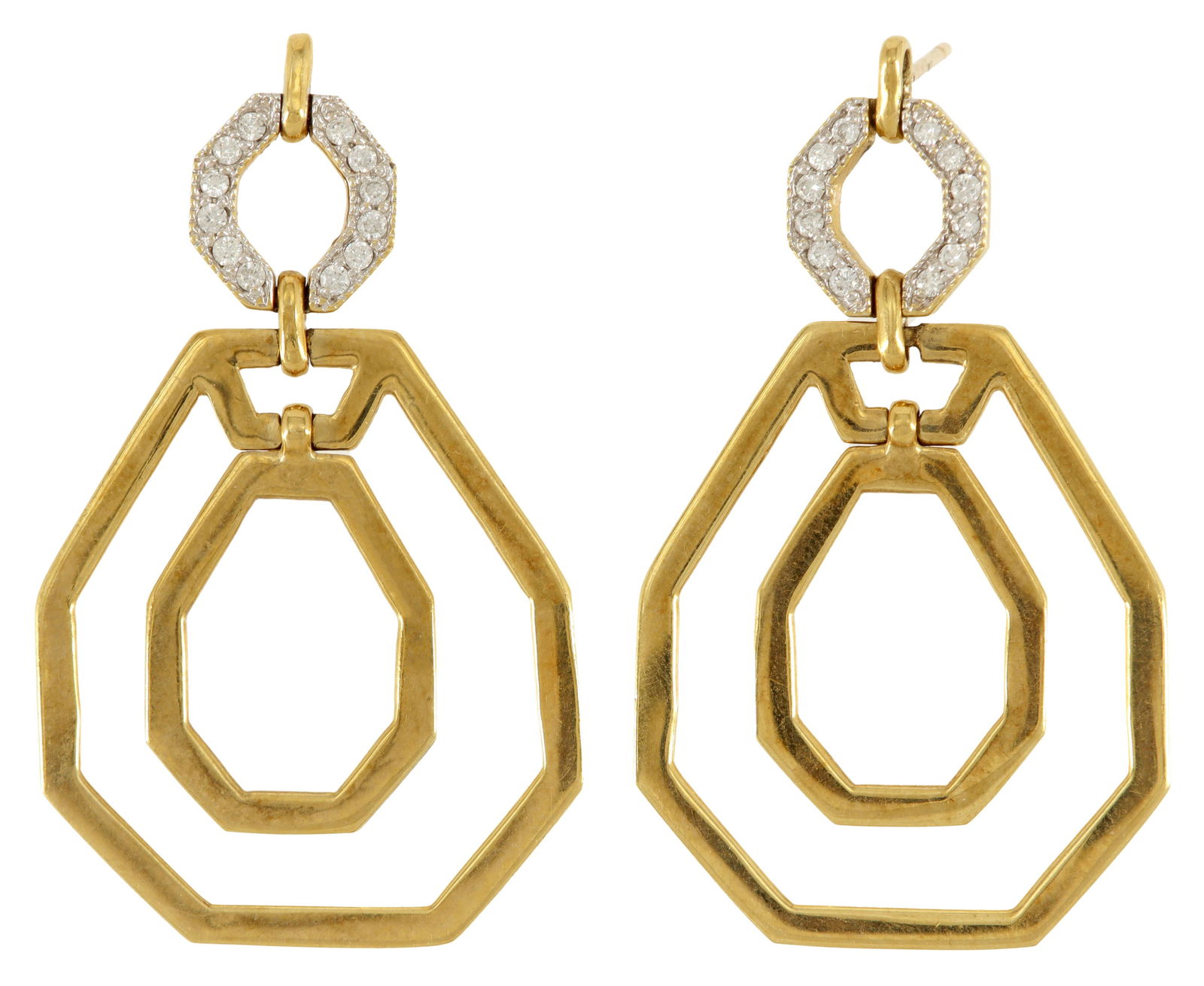 ESTATE KARA ROSS 18K GOLD 0.5CTTW DIAMOND EARRINGS (1 of 3)