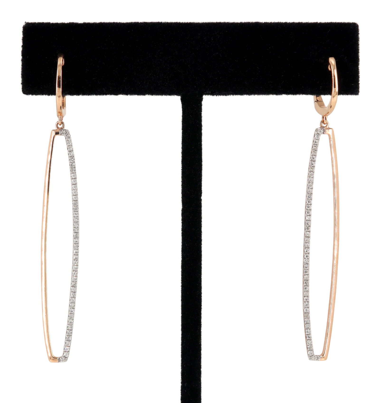 SOPHIA 14KT ROSE GOLD & DIAMOND DROP EARRINGS (1 of 4)
