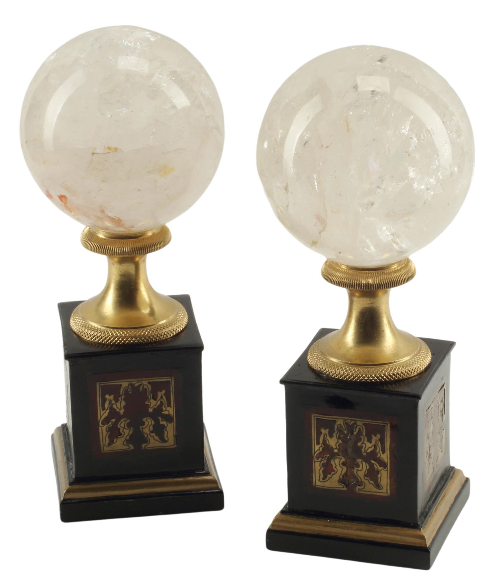 (2) DECORATIVE ROCK CRYSTAL SPHERES ON STANDS (1 of 4)