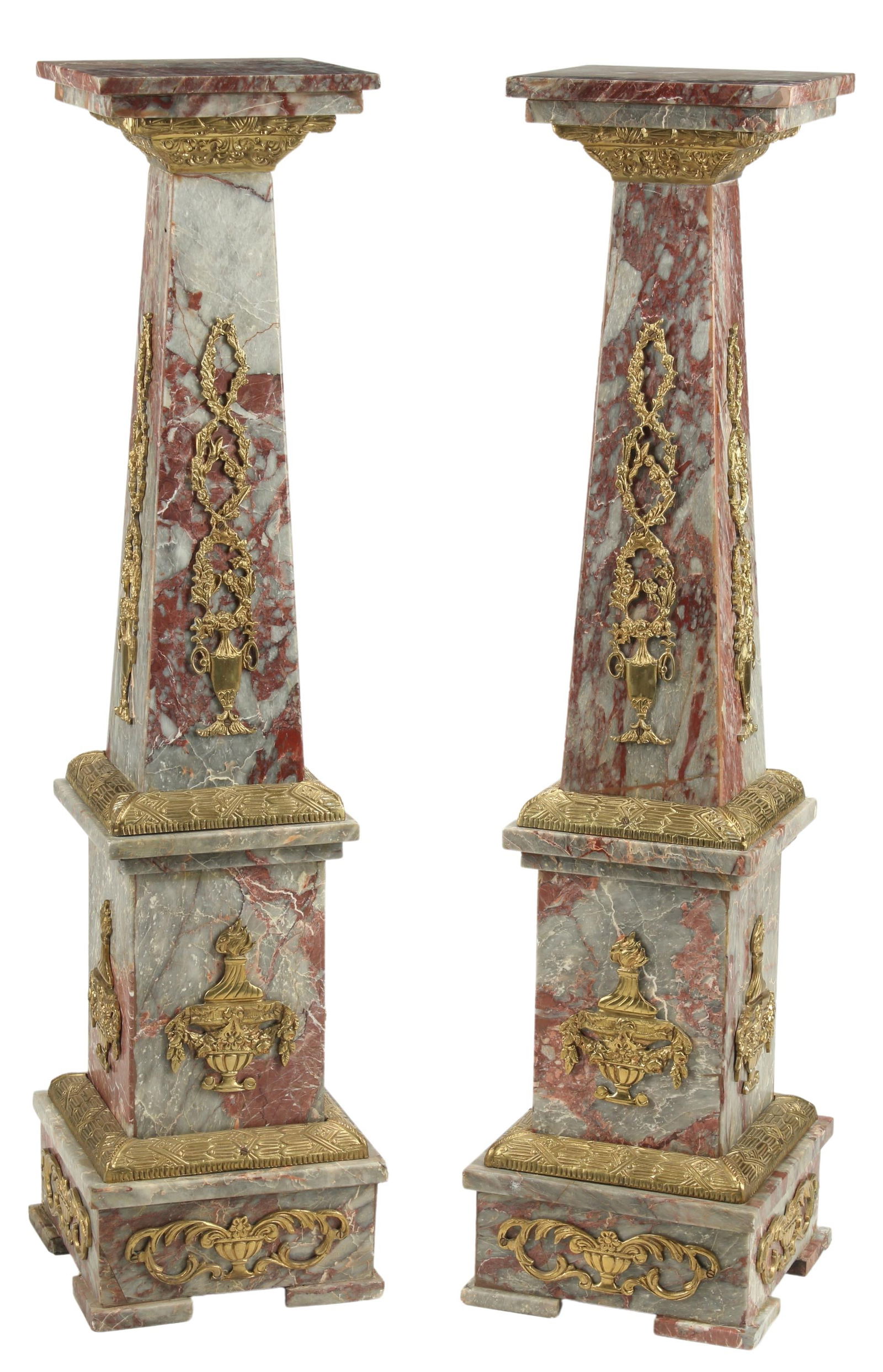 2) LOUIS XVI STYLE ORMOLU-MOUNTED MARBLE PEDESTALS (1 of 4)
