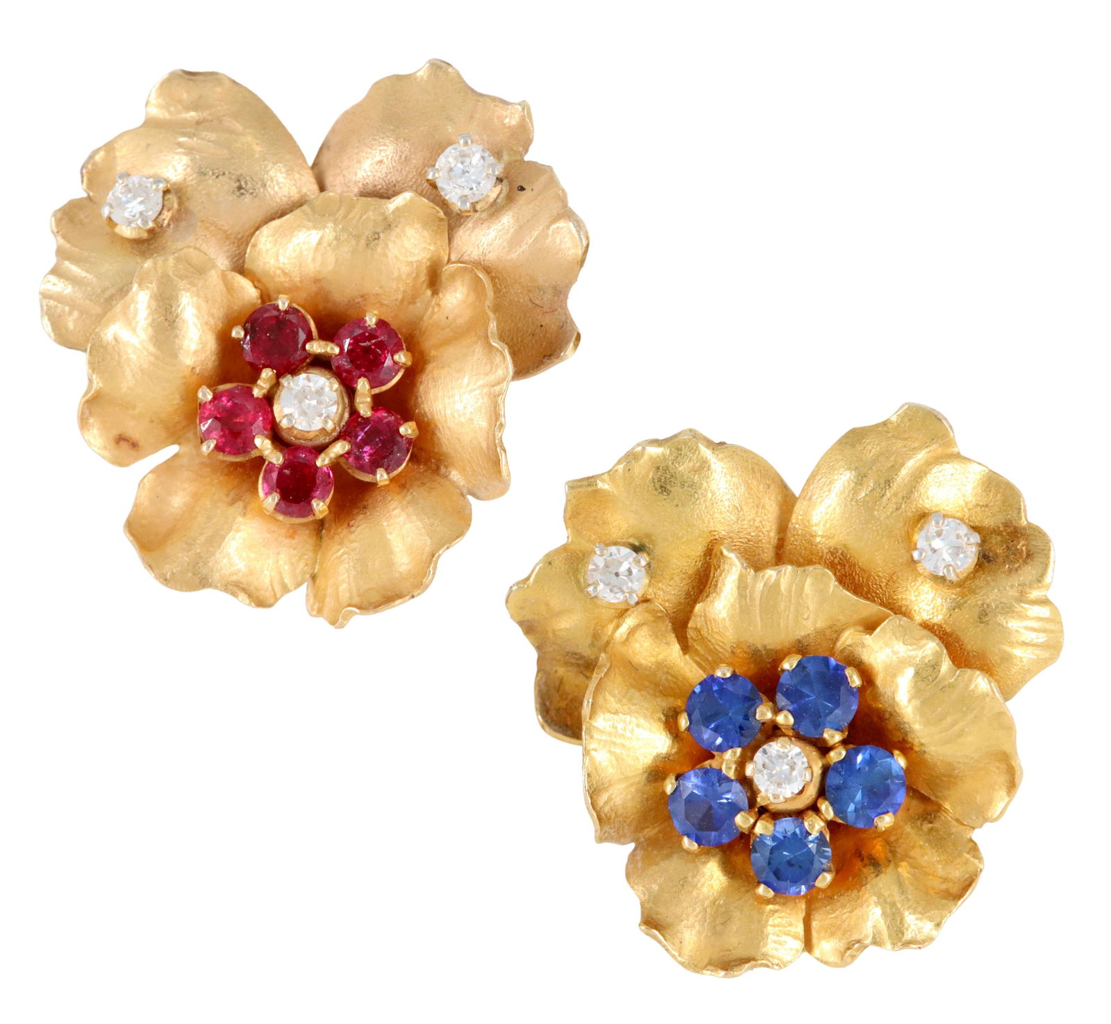 2) VAN CLEEF & ARPELS 18K GOLD & GEMSTONE EARRINGS (1 of 4)