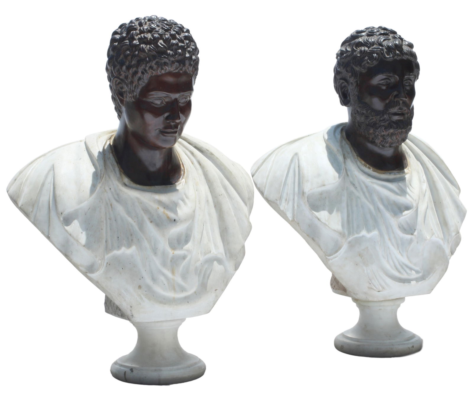 (2) ROMAN STYLE MARBLE & BRONZE BUSTS (1 of 3)
