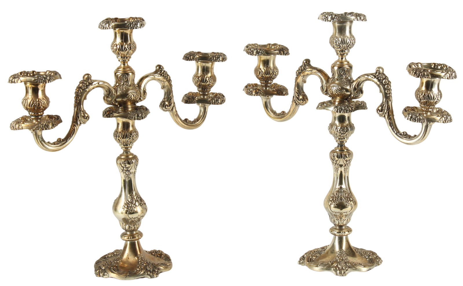 (2) REED & BARTON KING FRANCIS 3-LIGHT CANDELABRA (1 of 4)