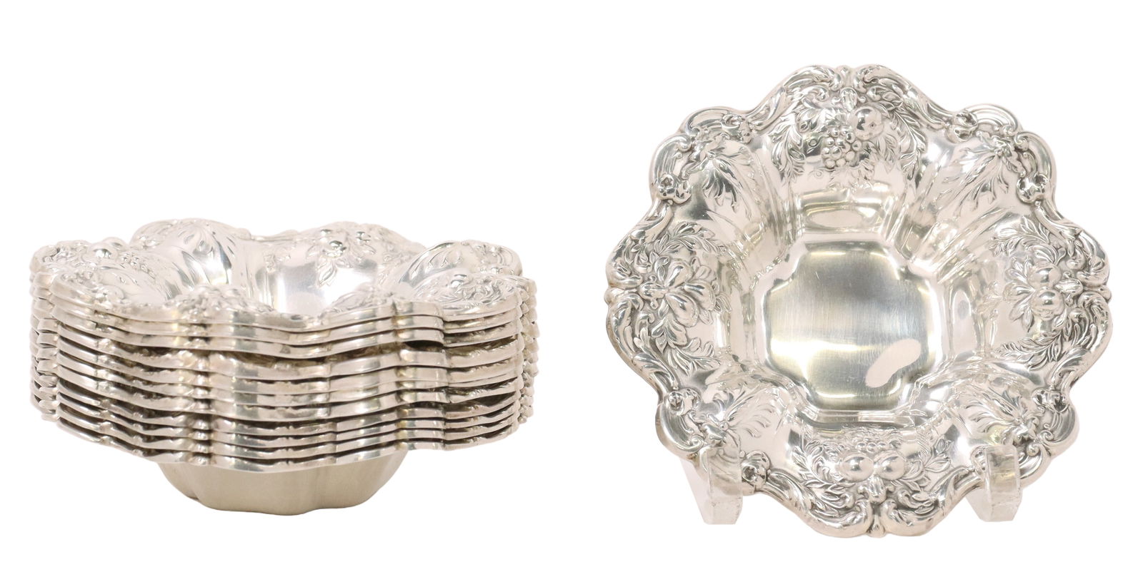 (12) REED & BARTON FRANCIS I STERLING NUT DISHES (1 of 3)