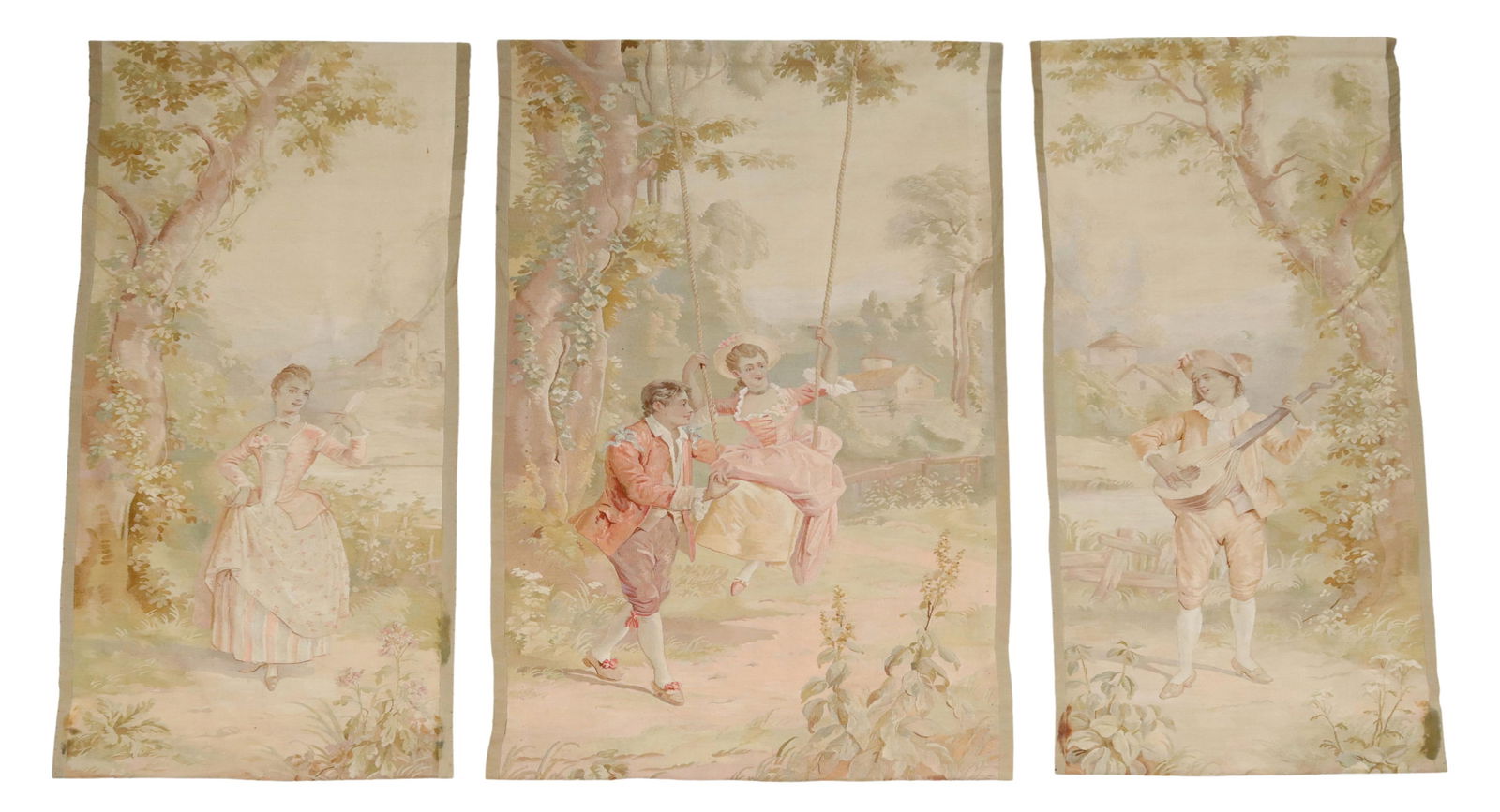 (3) AUBUSSON TAPESTRY SUITE THE SWING (1 of 5)
