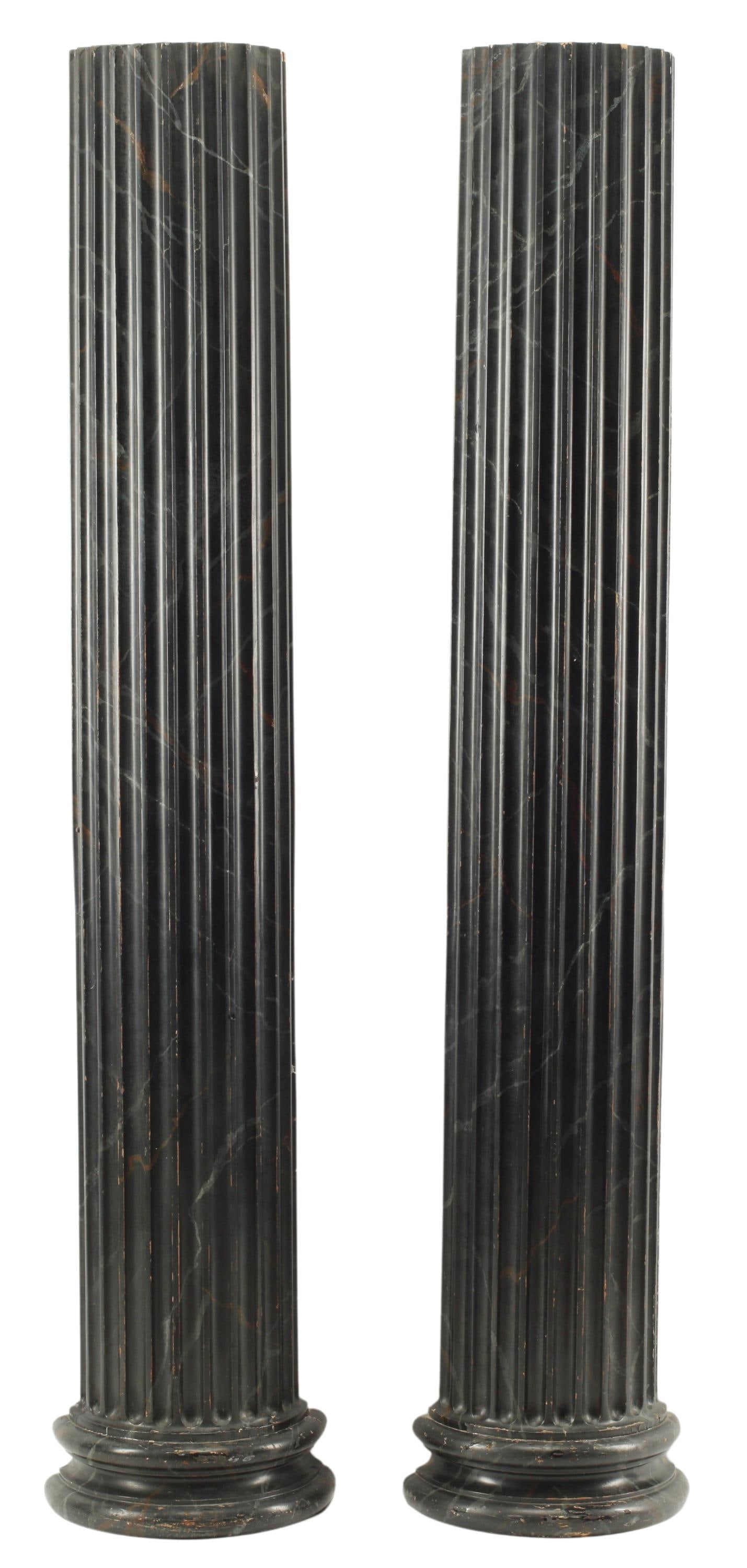 (2) ARCHITECTURAL MARBLEIZED FLUTED HALF COLUMNS (1 of 3)