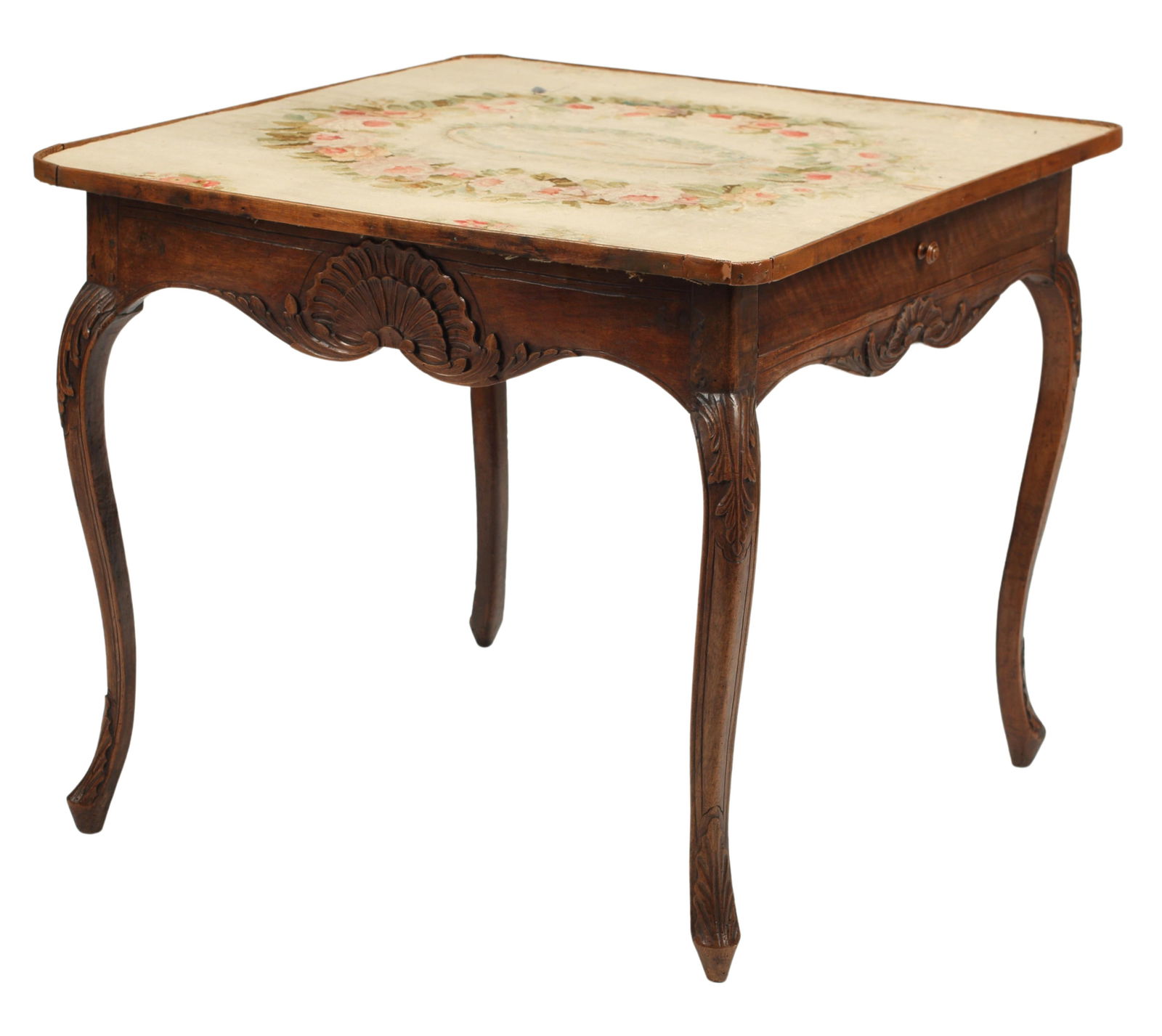 LOUIS XV STYLE TAPESTRY-TOP CARD TABLE (1 of 4)