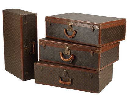 Vintage Louis Vuitton Black Epi Leather Four-Piece Luggage Set