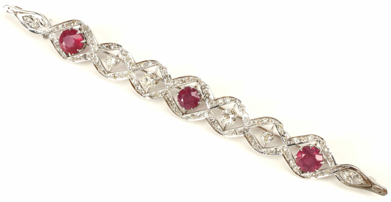 ESTATE 14KT WG 3.50CTTW DIAMOND LONG BAR PIN (1 of 3)