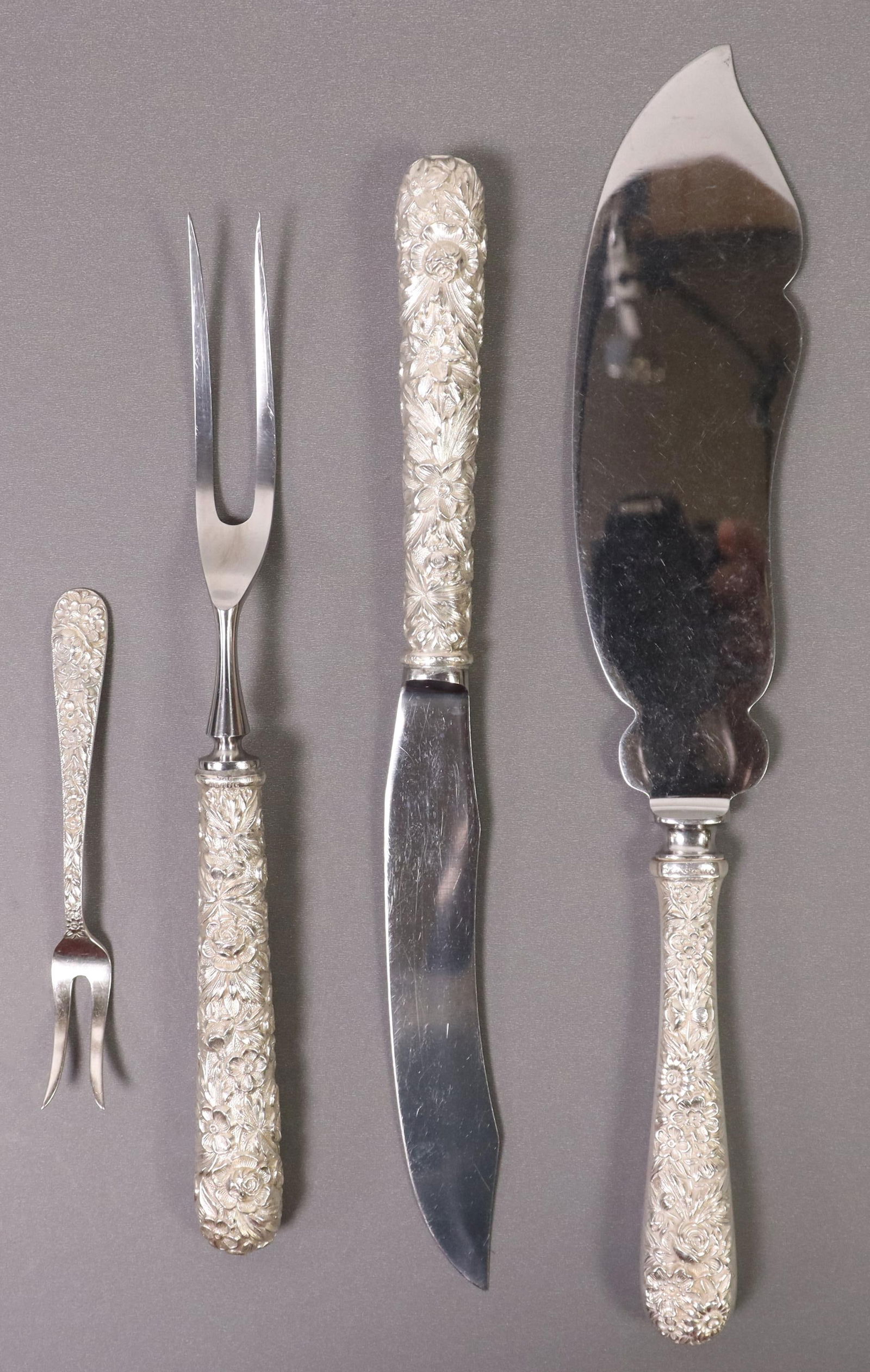 (4) S. KIRK & SON REPOUSSE STERLING SERVING WARE (1 of 5)