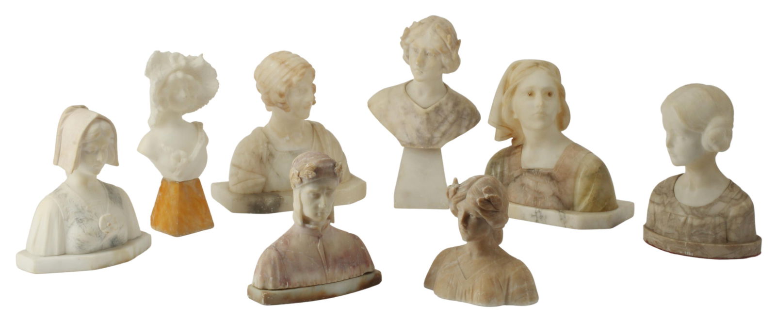 (8) COLLECTION OF ITALIAN CARVED ALABASTER BUSTS (1 of 5)