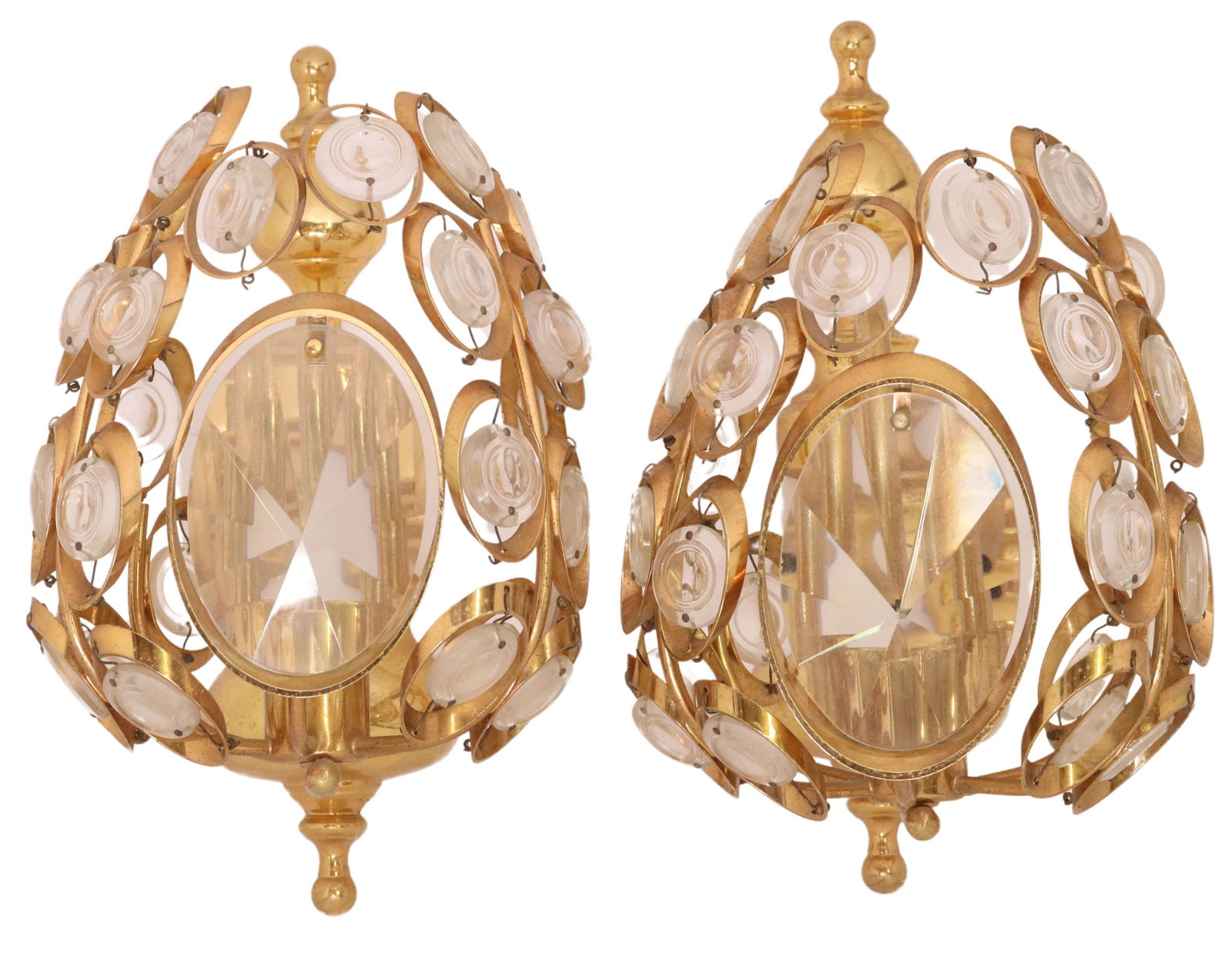 (2) MID-CENTURY MODERN GILT METAL SCONCES (1 of 2)