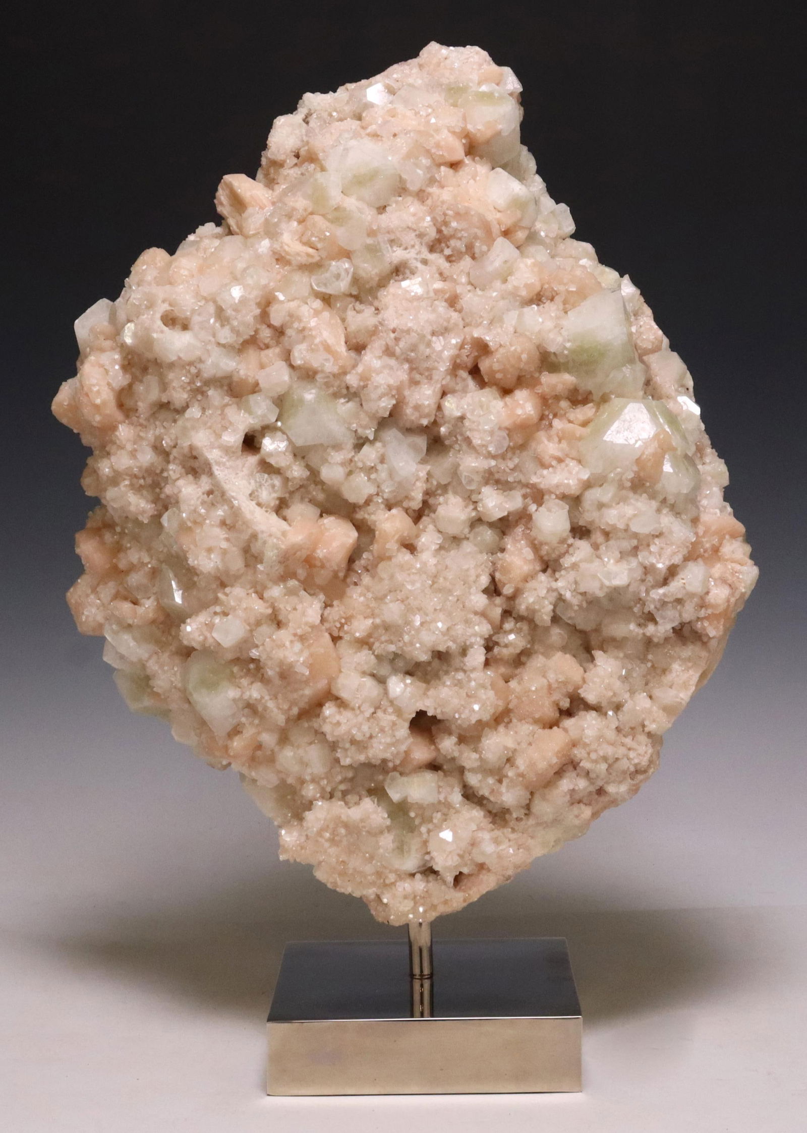 APOPHYLLITE SPECIMEN ON NICKEL BASE (1 of 4)
