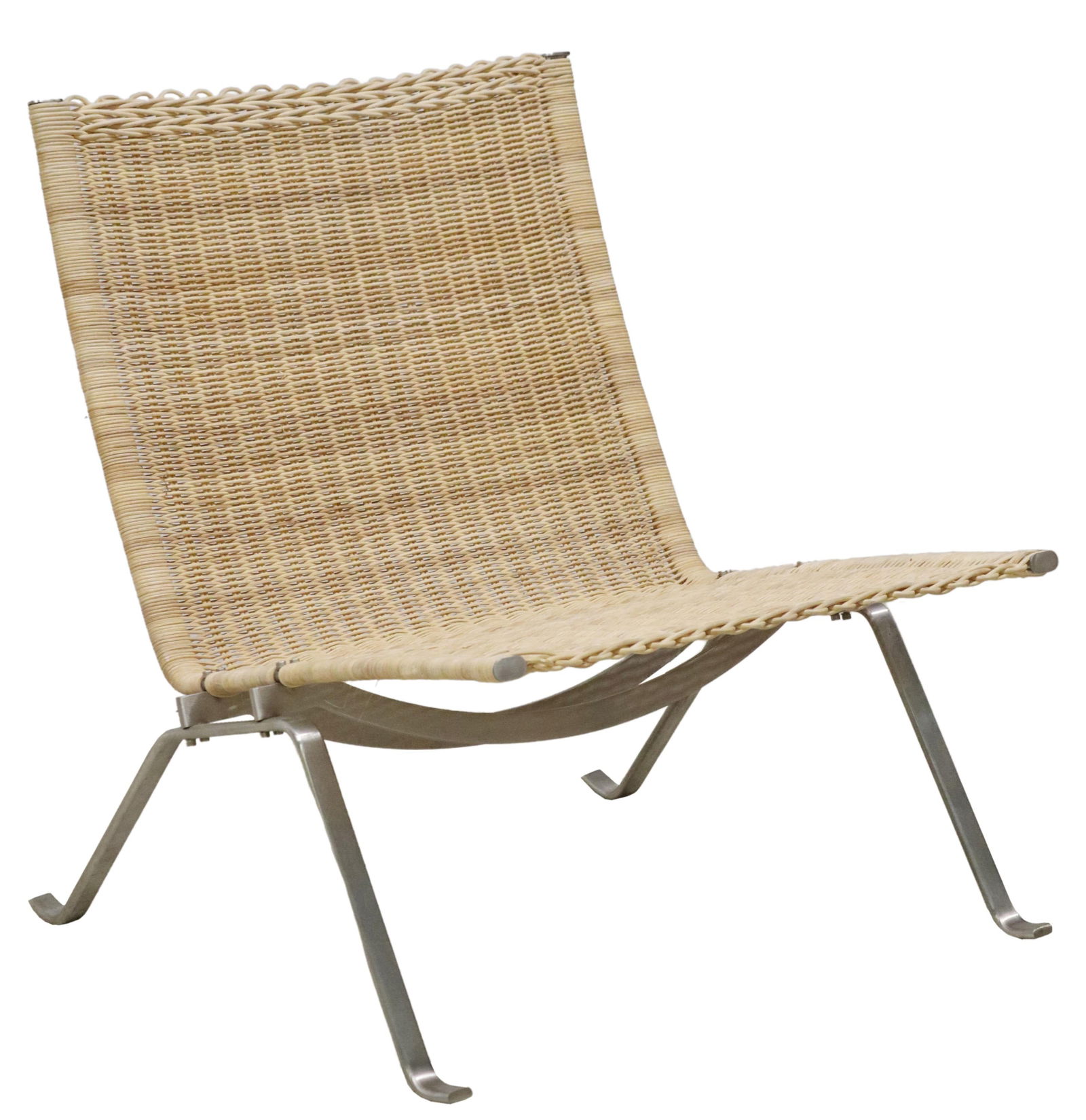 MANNER OF POUL KJAERHOLM WICKER LOUNGE CHAIR (1 of 3)