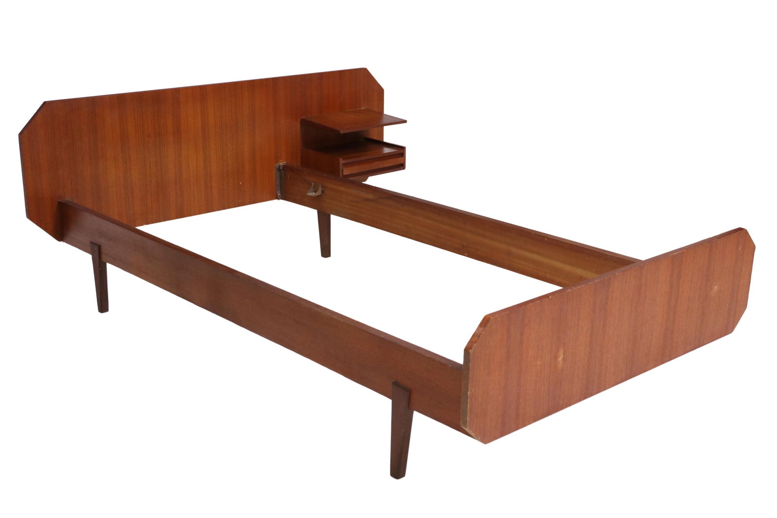 ITALIAN MID-CENTURY MODERN TEAK BED & NIGHTSTAND (1 of 2)