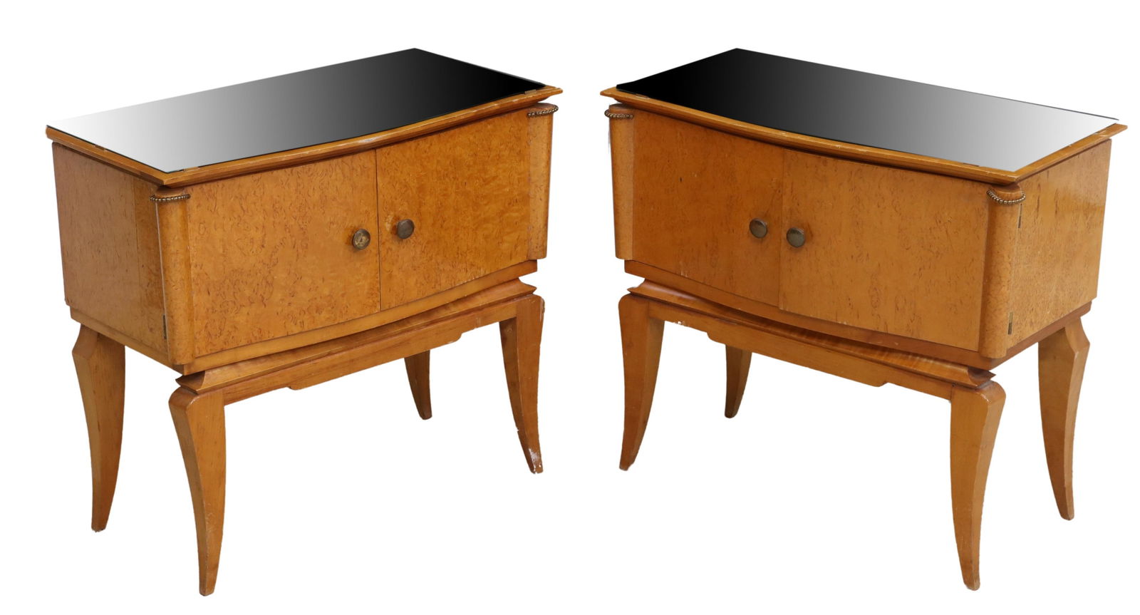 (2) FRENCH MID-CENTURY MIRROR-TOP NIGHTSTANDS (1 of 5)
