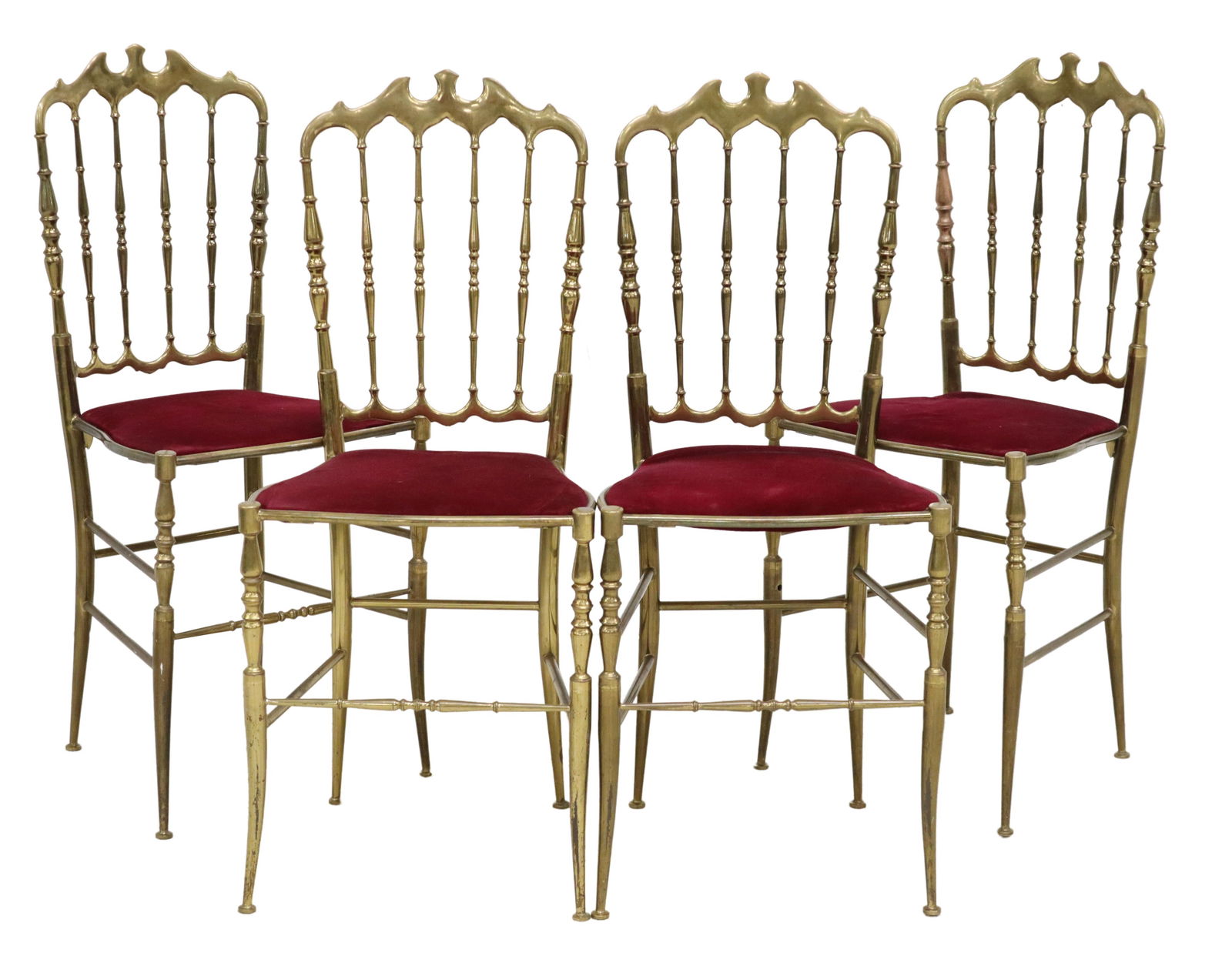 (4) ITALIAN CHIAVARI STYLE BRASS SIDE CHAIRS (1 of 3)