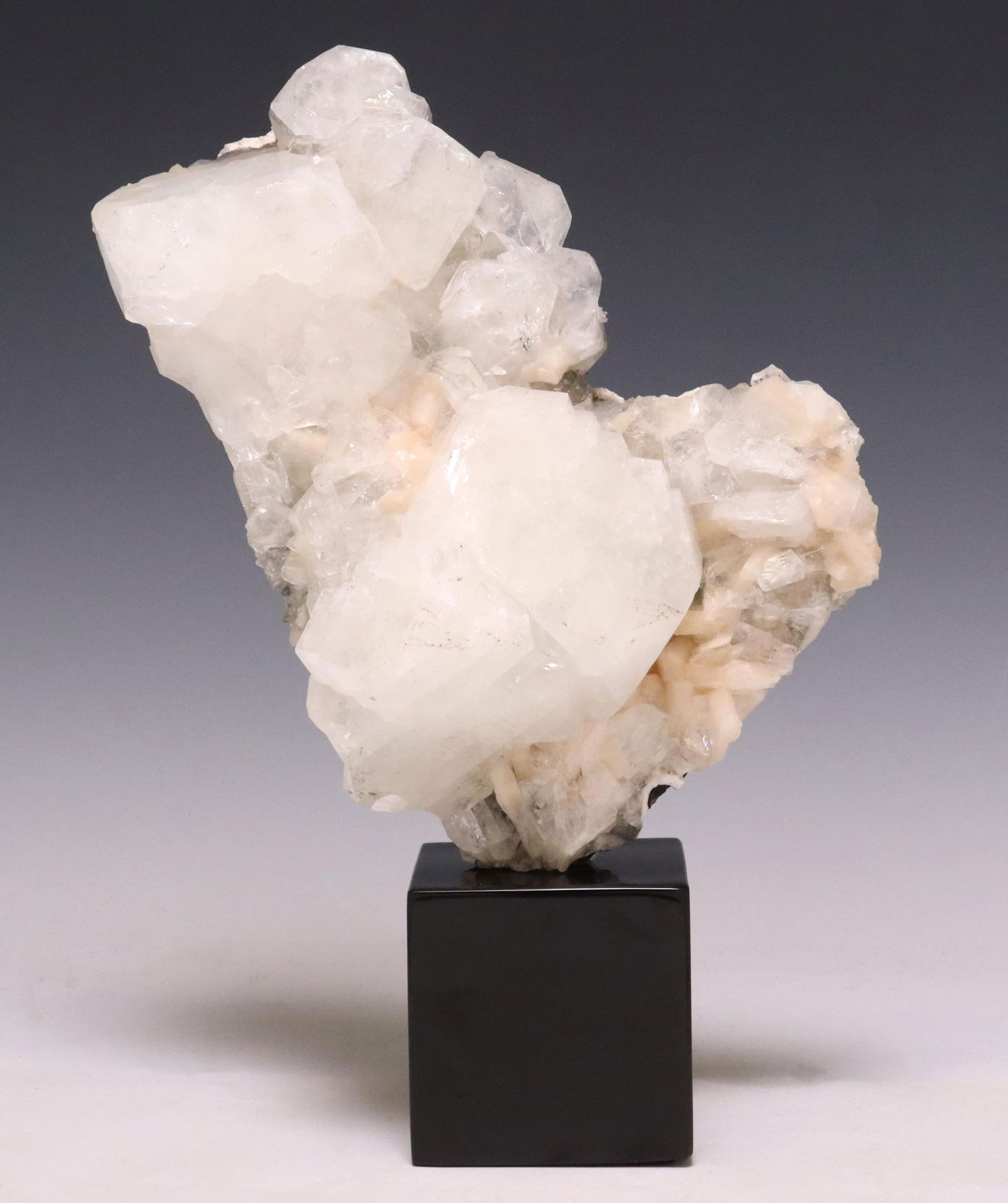 GEOLOGICAL APOPHYLLITE SPECIMEN ON MARBLE BASE (1 of 4)