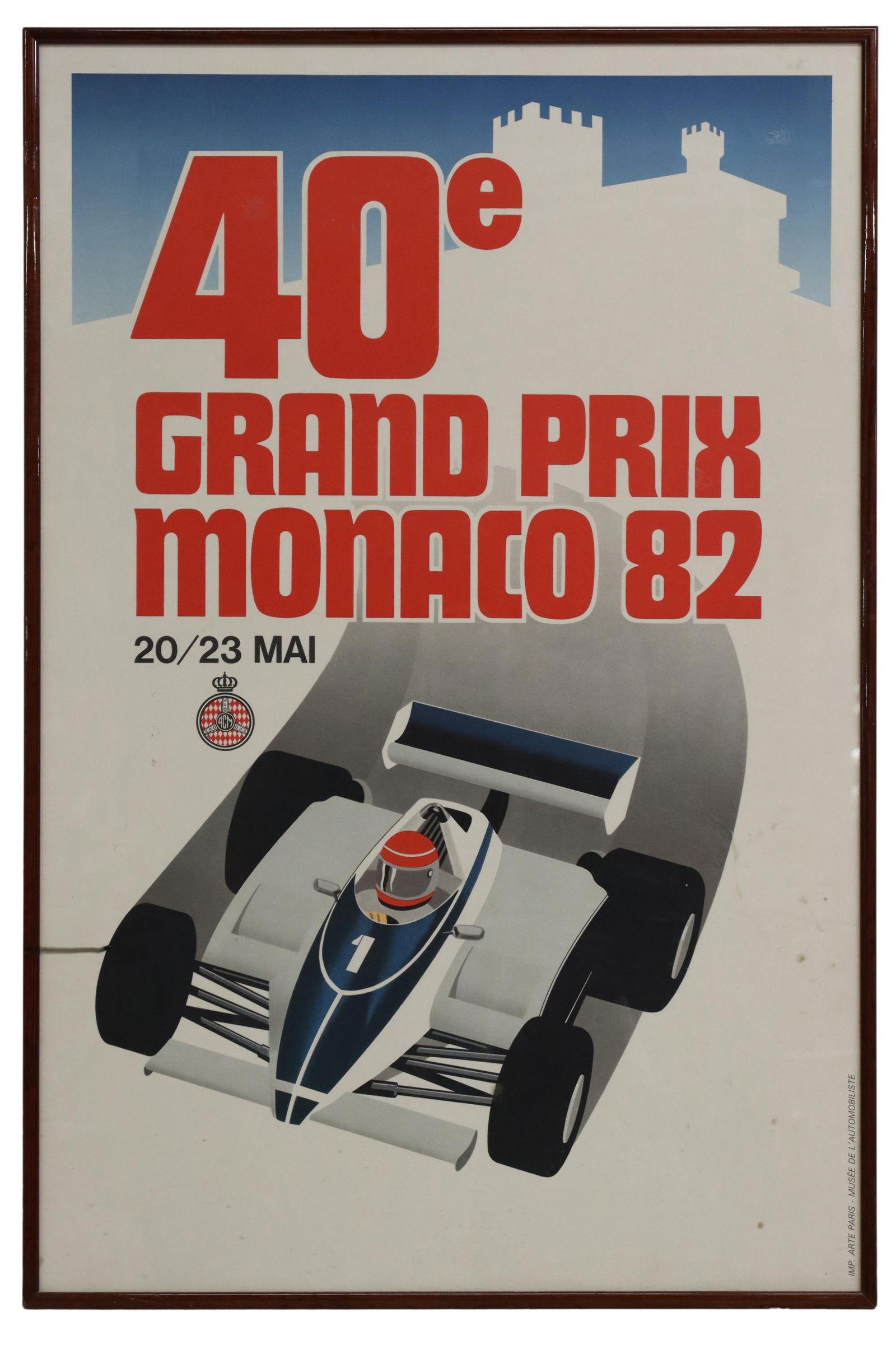 FRAMED MONACO GRAND PRIX RACING POSTER (1 of 3)