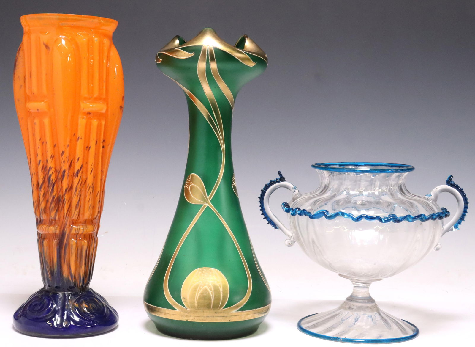 (3) ART NOUVEAU & ART DECO GLASS VASES (1 of 4)