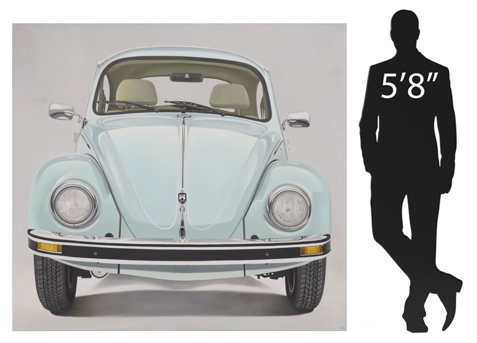 BILLY DUFFO (B1965) VW BEETLE PAINTING 66" X 71.5" (1 of 4)