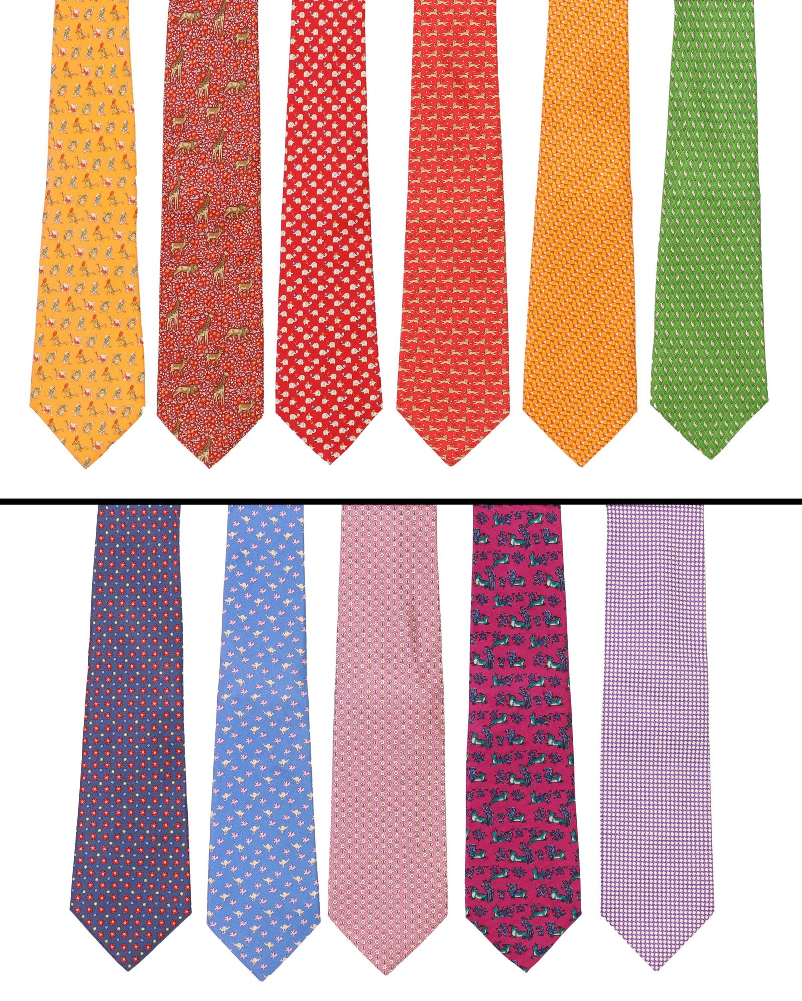 (11) SALVATORE FERAGAMO & OTHERS SILK NECK TIES (1 of 3)