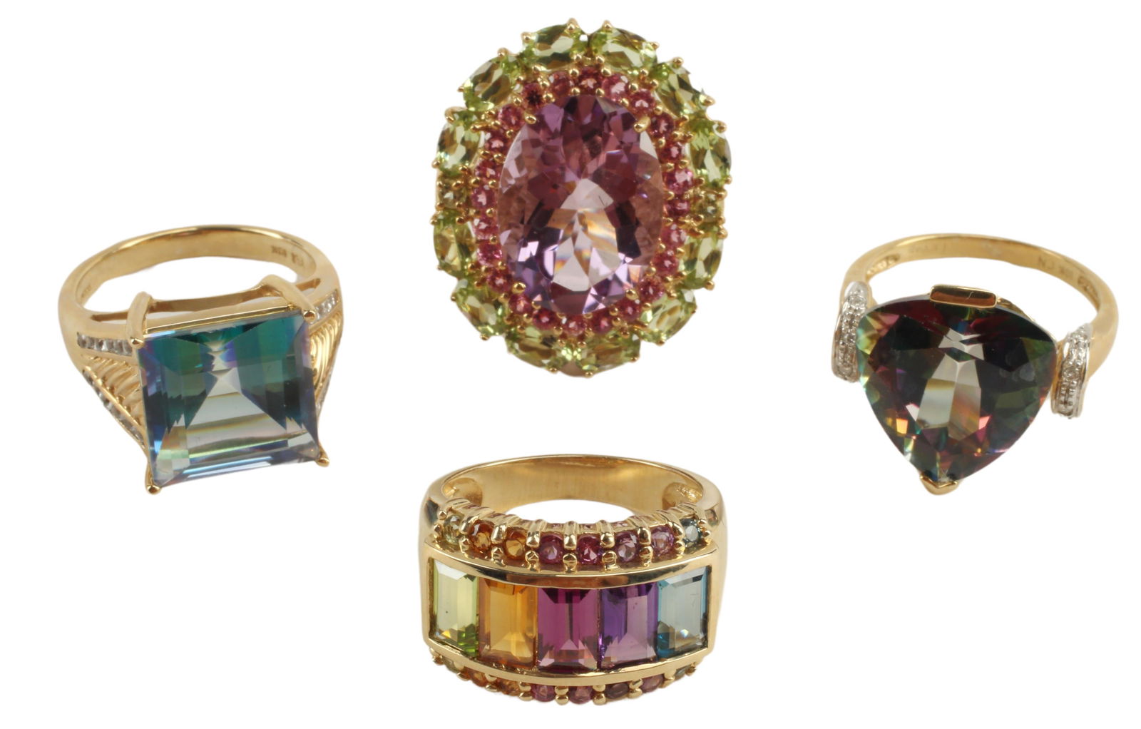 (4) ESTATE 10KT YELLOW GOLD & GEMSTONE RINGS (1 of 3)