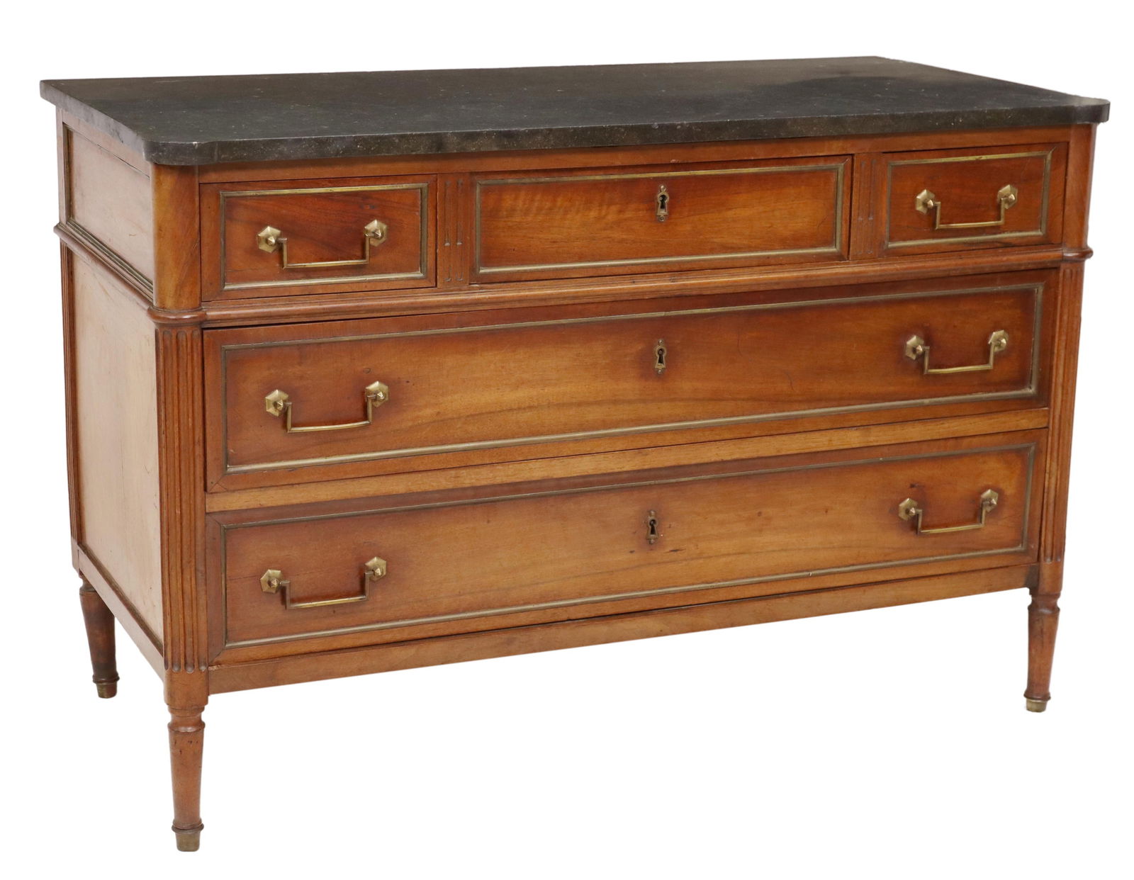 FRENCH LOUIS XVI STYLE MARBLE-TOP COMMODE (1 of 5)