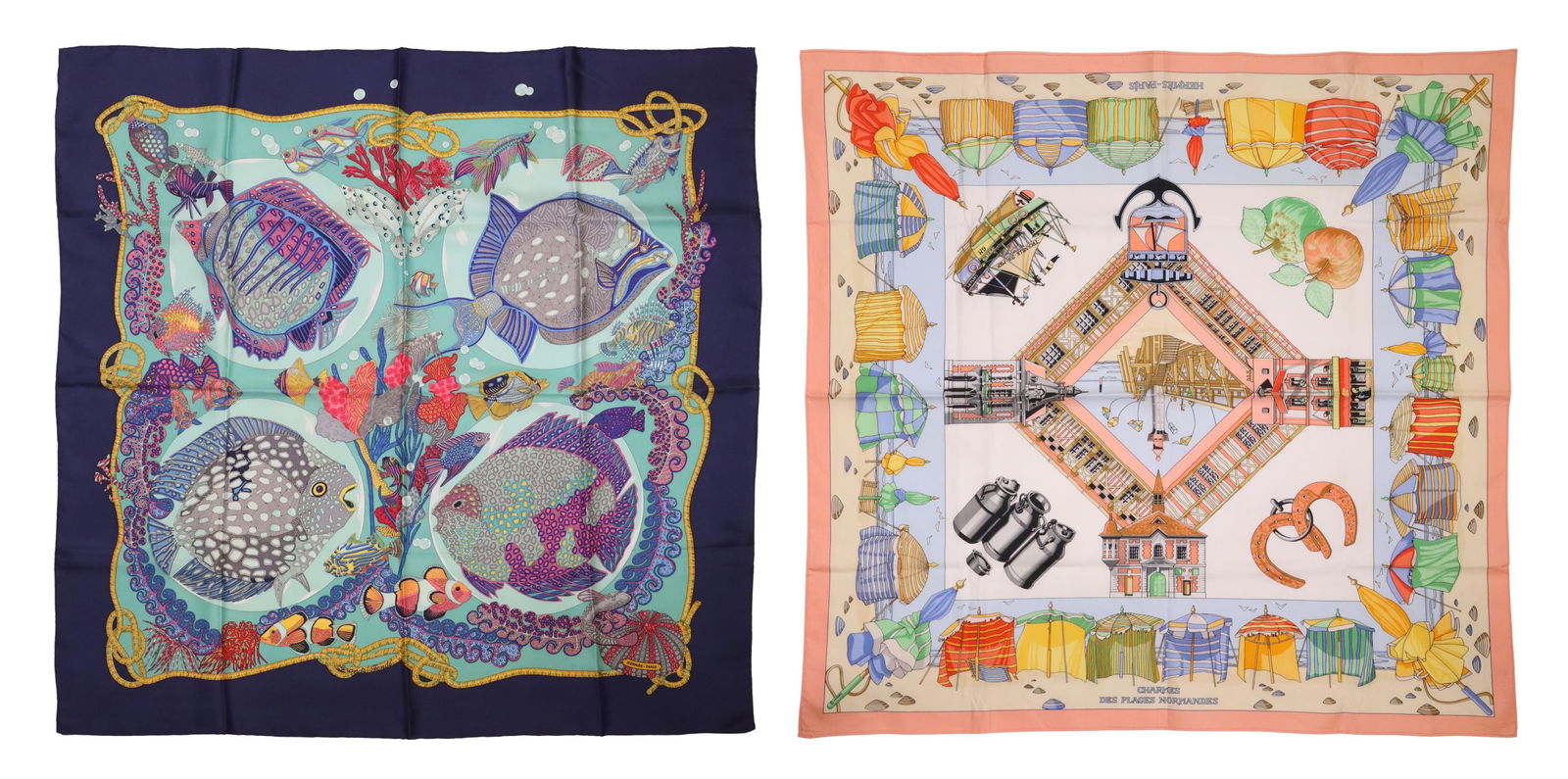 (2) HERMES SCARVES, BEACH & OCEAN DESIGNS (1 of 6)