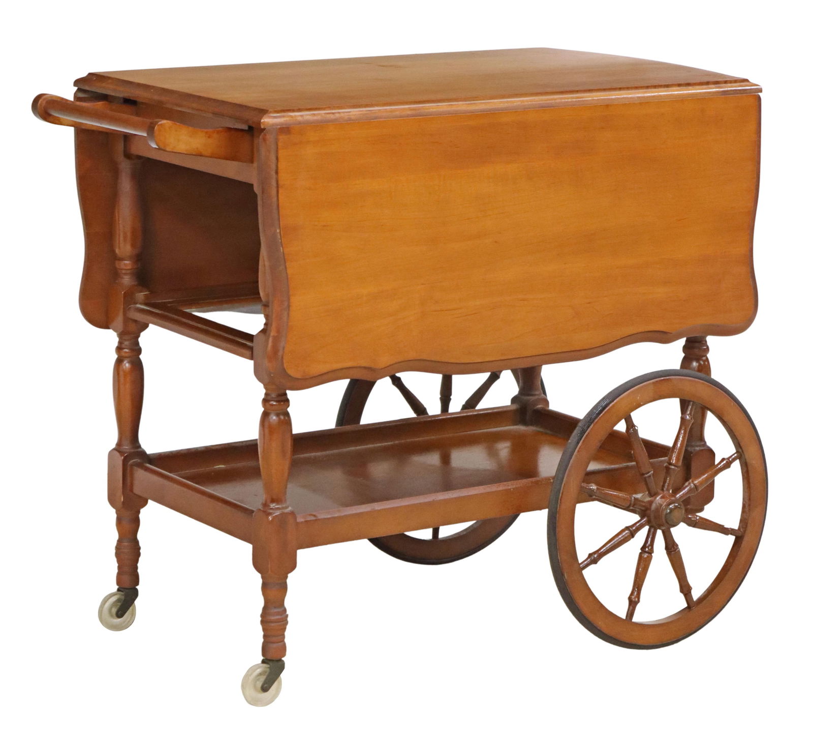 VINTAGE DROP LEAF ROLLING TEA CART SERVICE TROLLEY (1 of 8)