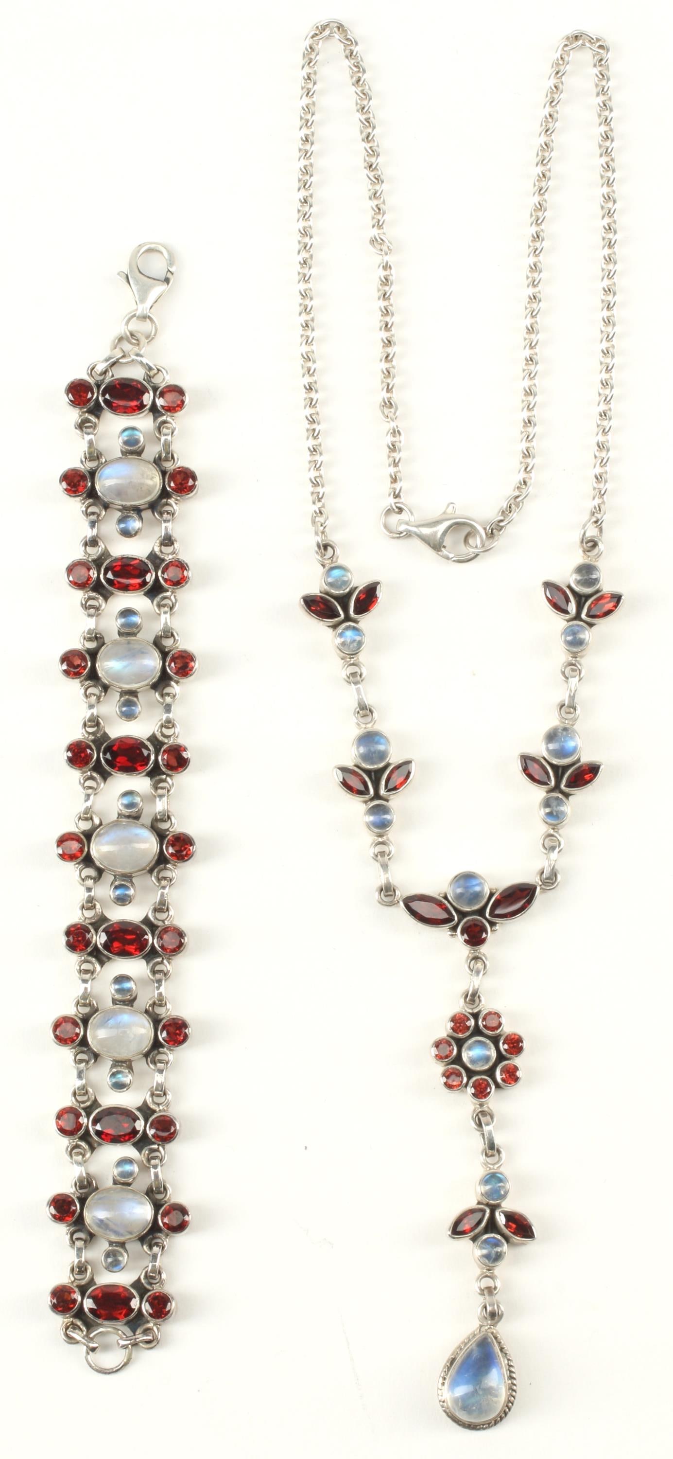 (2) NICKY BUTLER 925 MOONSTONE & GARNET JEWELRY (1 of 4)