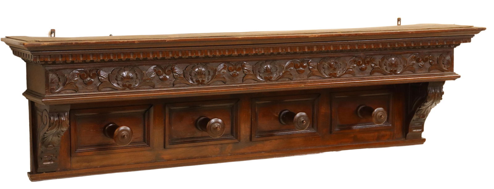 ITALIAN RENAISSANCE REVIVAL WALL-MOUNTED COAT RACK (1 of 2)