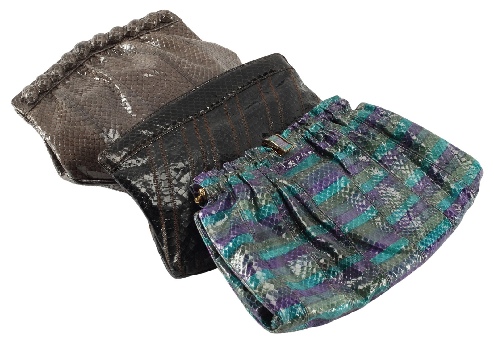 (3) VARON & SUSAN GAIL DESIGNER SNAKESKIN CLUTCHES (1 of 2)