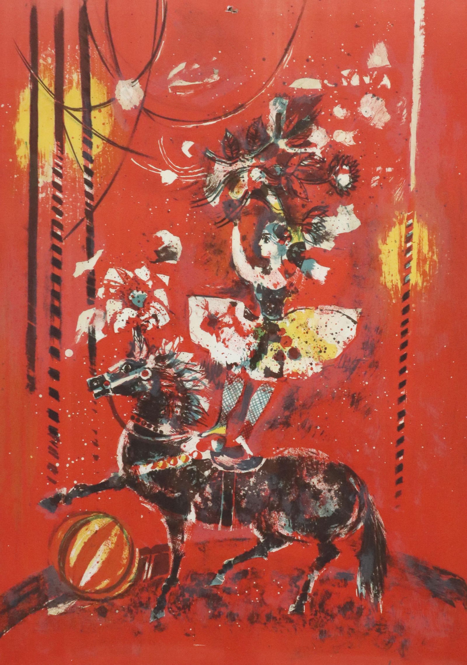 PIERRE JACQUOT (1929-2009) LITHOGRAPH CIRCUS RIDER (1 of 4)