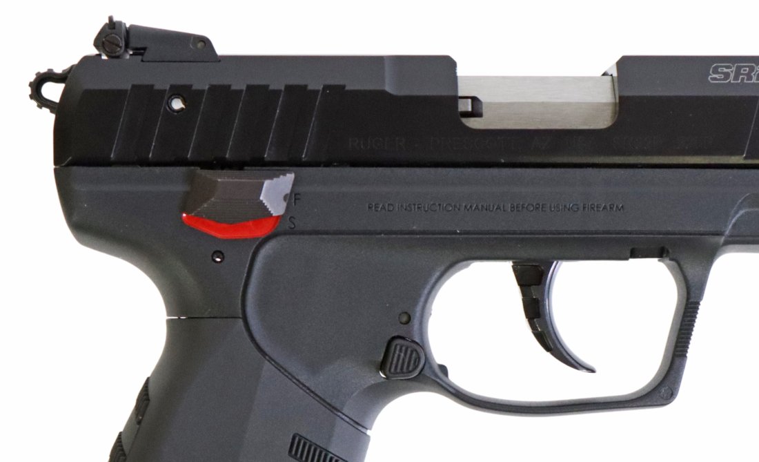 RUGER SR22 PISTOL, .22LR CALIBER, PAPERS & BOX: Ruger SR22 Model 03600 pistol, .22LR caliber, 3.50" barrel, white dot front sight, adjustable white dot rear slight, black steel slide, composite black frame, detachable 10 round magazine, comes with