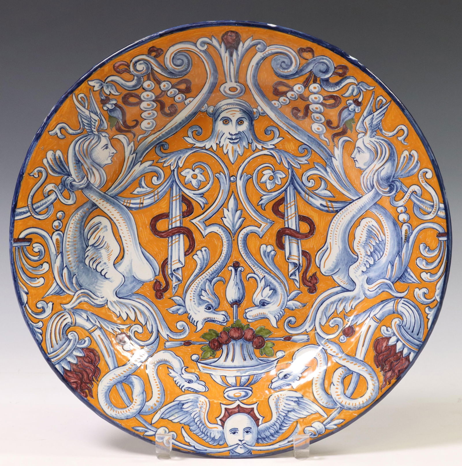 ITALIAN MAJOLICA NEOCLASSICAL DESIGN WALL CHARGER (1 of 2)