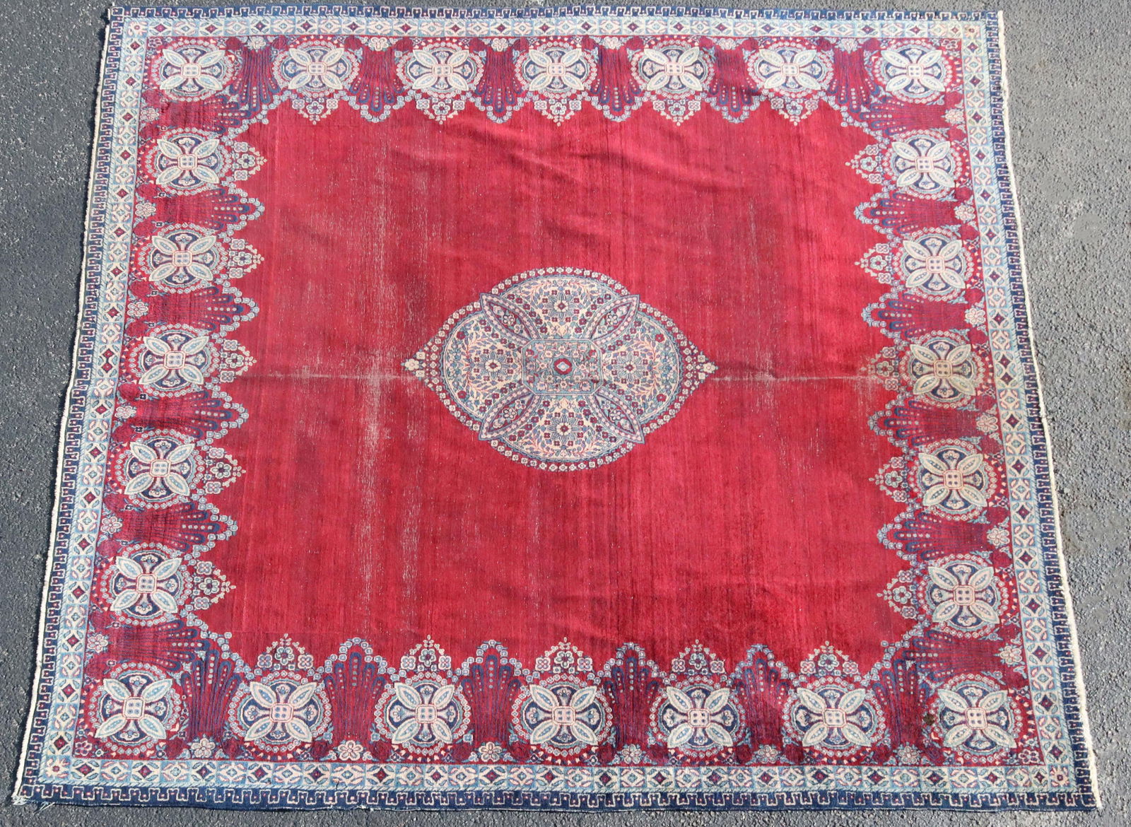 HAND-TIED PERSIAN KERMAN RUG, 8'2.5" X 8'0" (1 of 3)
